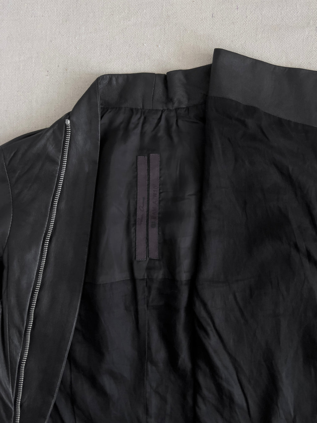 Rick Owens AW10 ‘GLEAM’ Runway Asymmetric Skinny Moto Leather