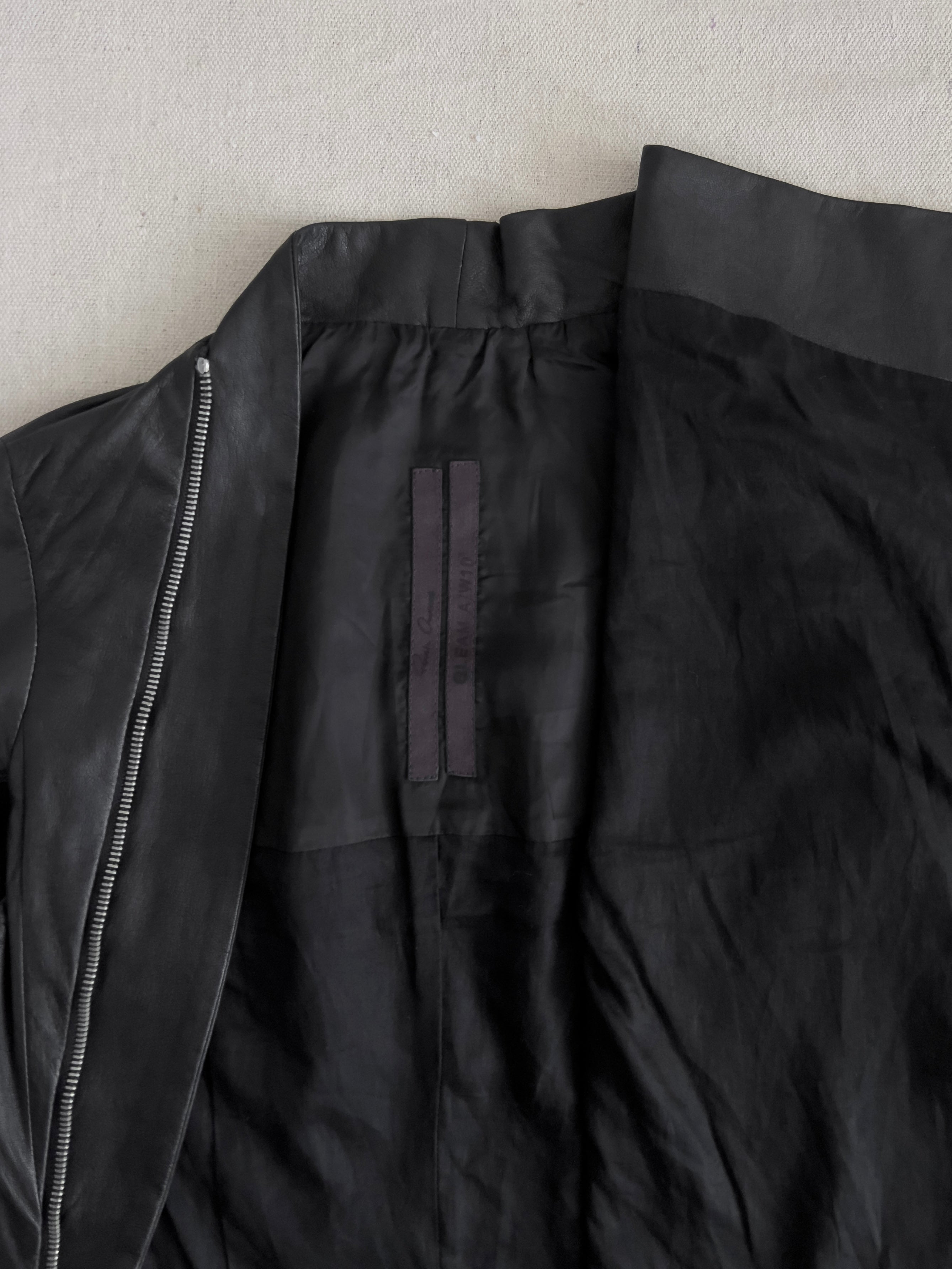 Rick Owens AW10 ‘GLEAM’ Runway Asymmetric Skinny Moto Leather
