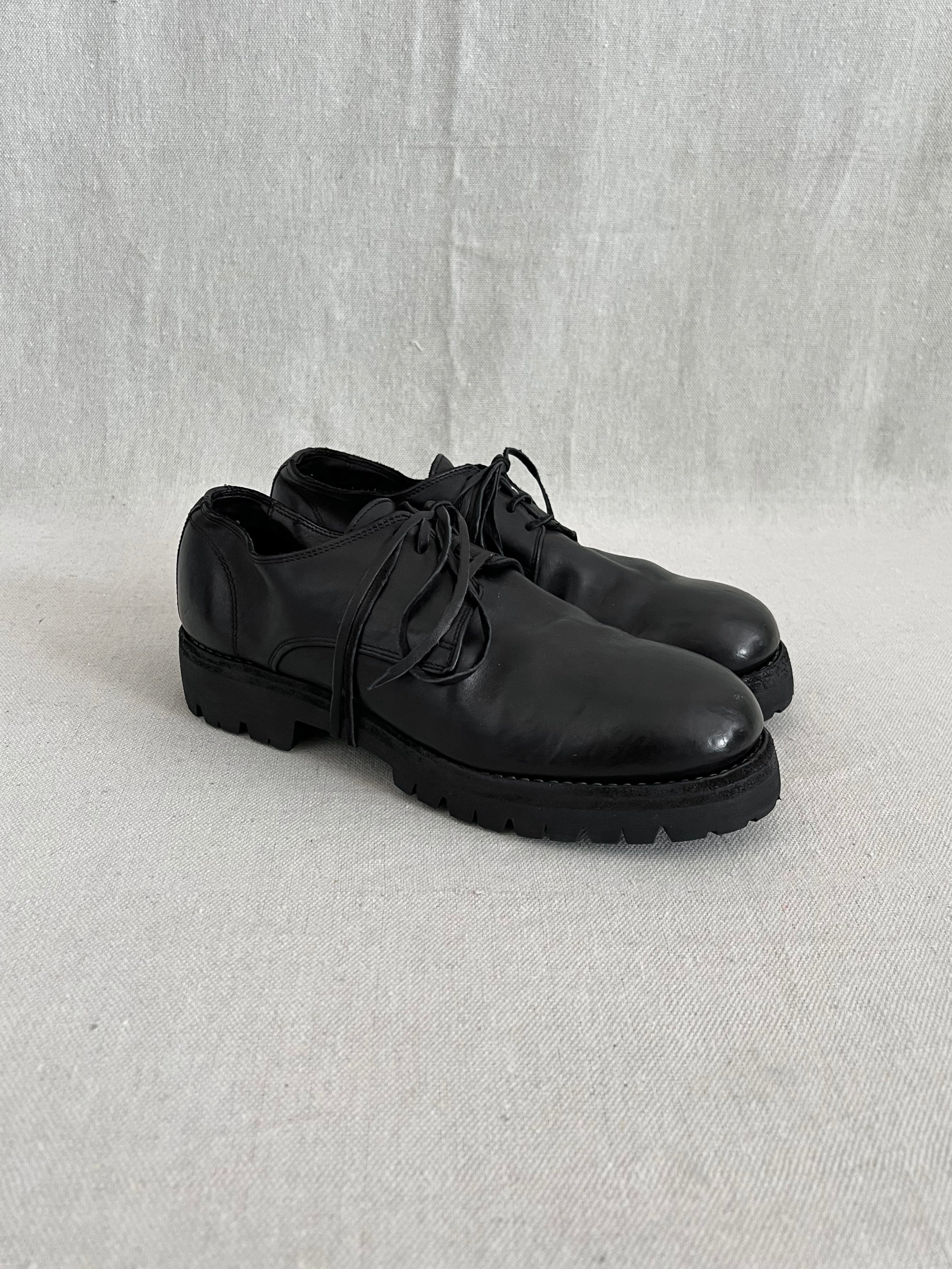 Guidi Black 792V Kangaroo Leather Derby