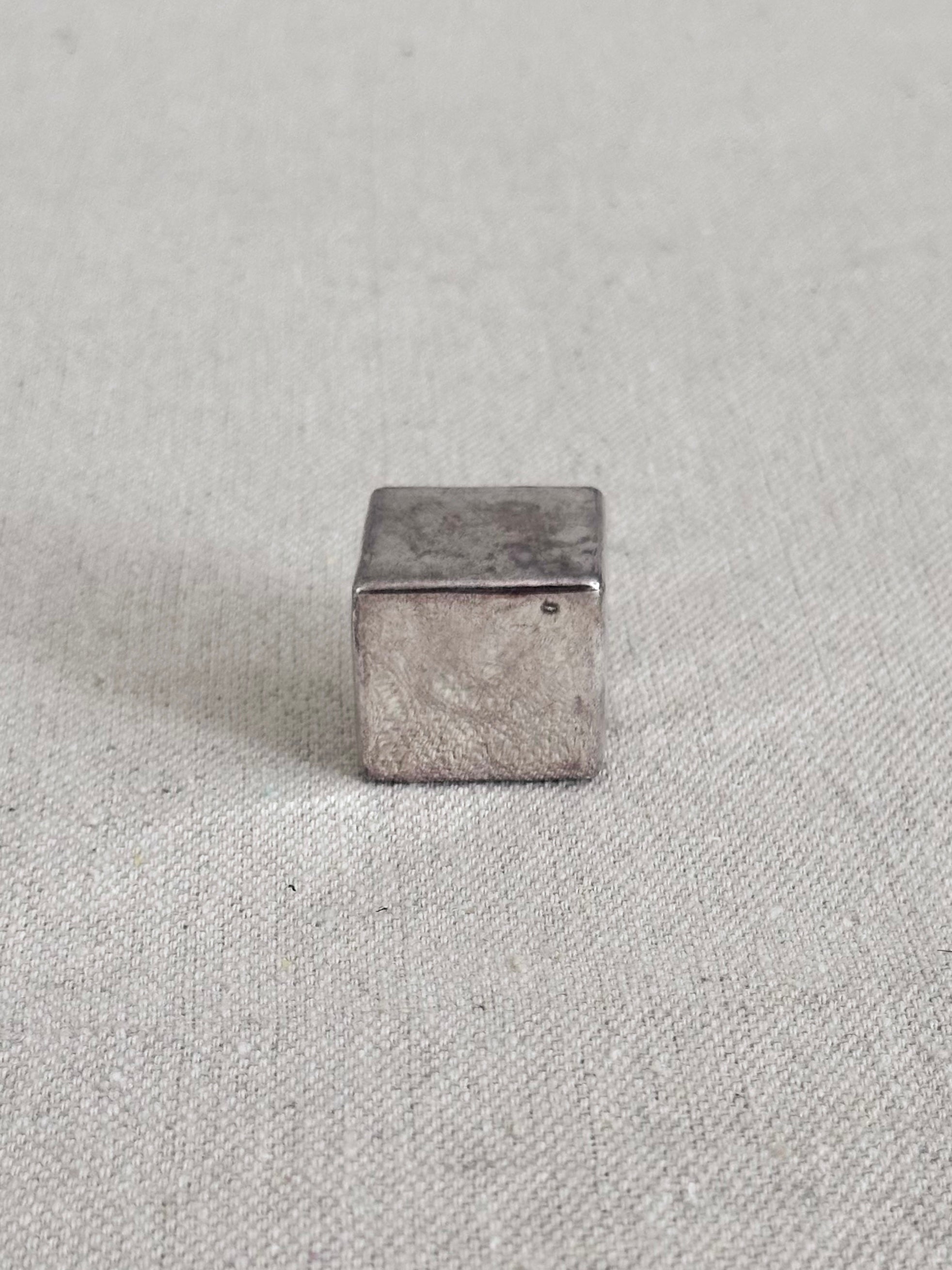 Distressed Sterling Silver Block Pendant