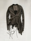 Rare Rick Owens 2000s Dust Strappy Draped Lamb Leather Jacket