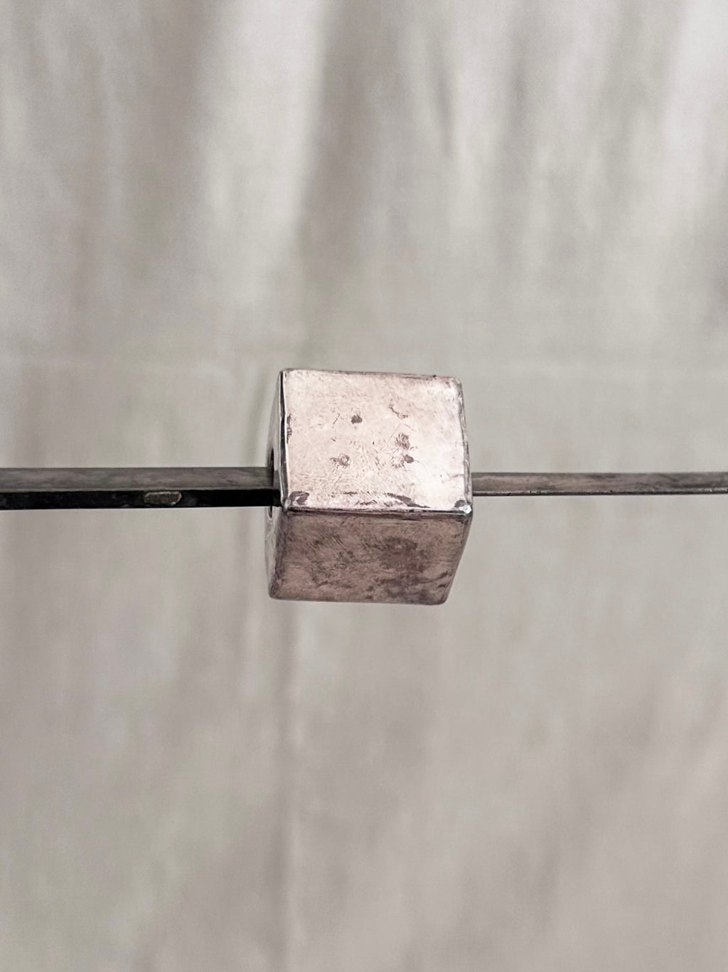 Distressed Sterling Silver Block Pendant