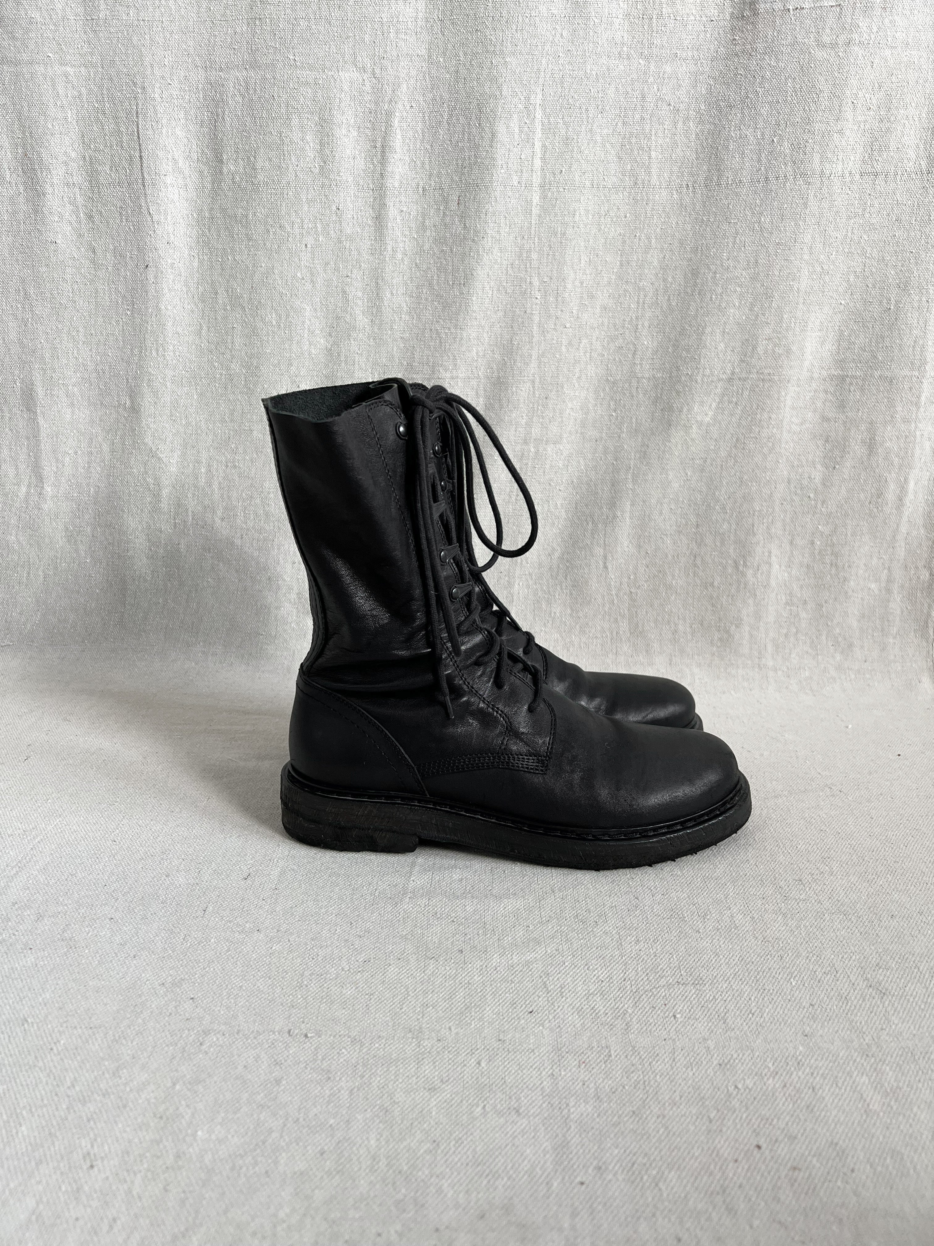 Ann Demeulemeester Lace-Up Leather Combat Boots