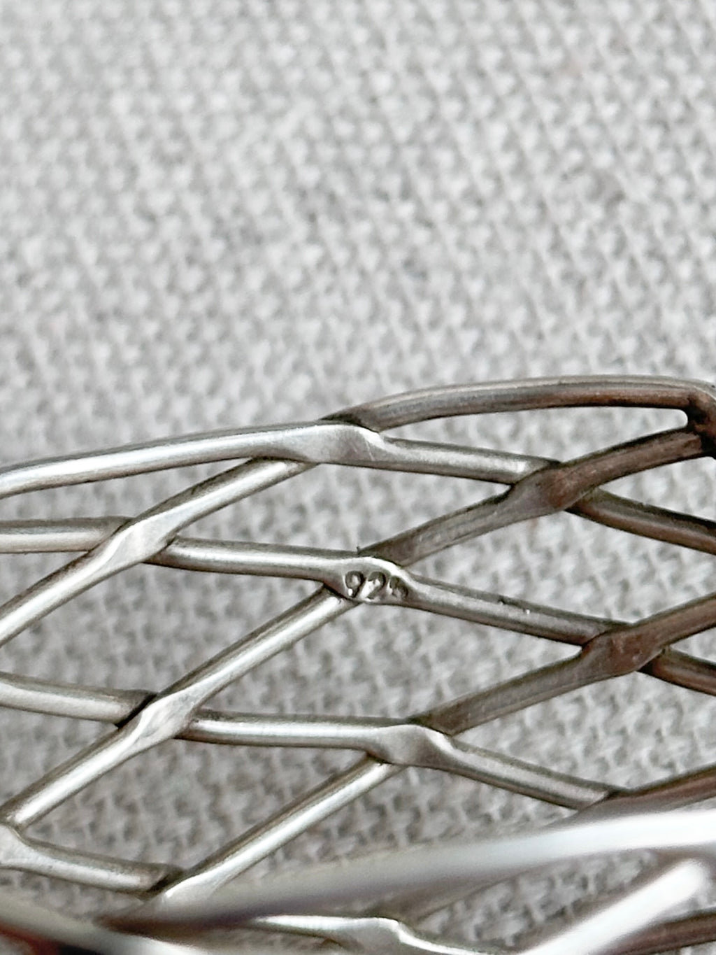 Vintage Sterling Silver Woven Cage Cuff