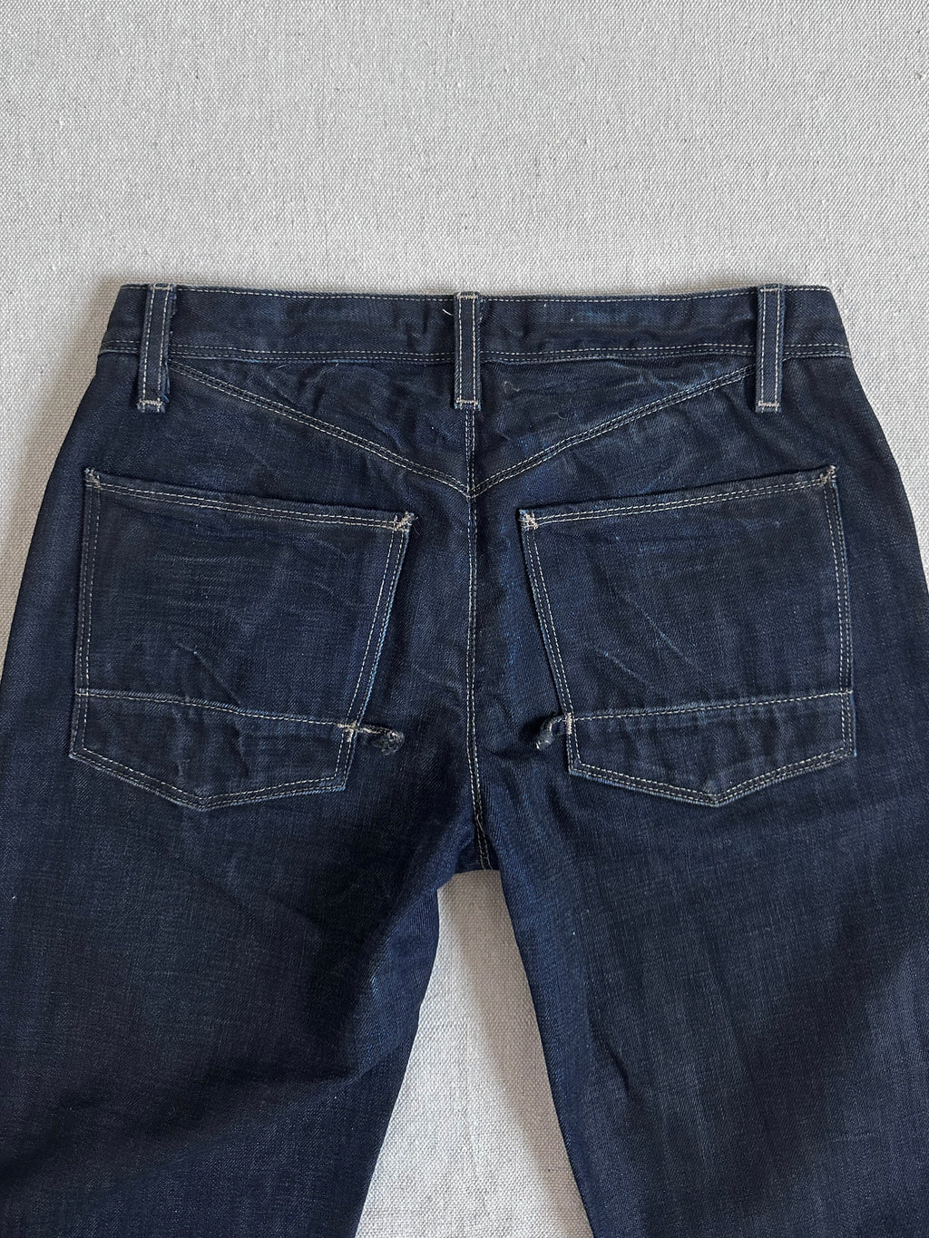 Rick Owens SLAB Greased Bootcut Indigo Denim