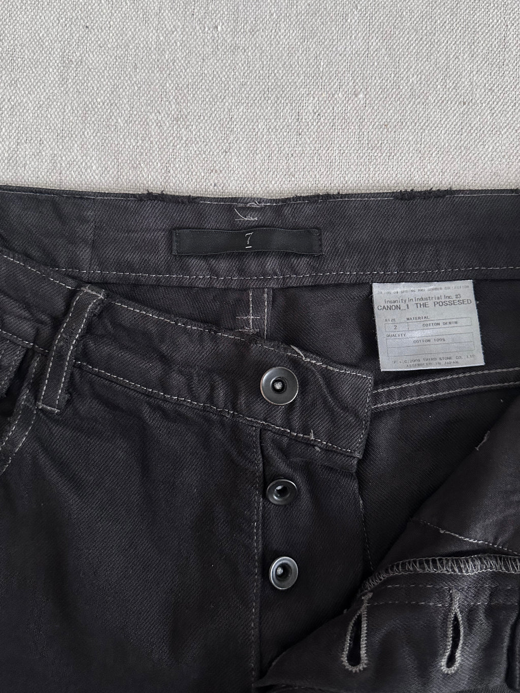 Julius 7 'Canon_1 The Possessed' SS09 Object Dyed Distressed Denim