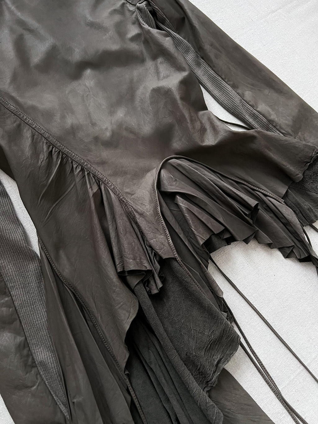 Rare Rick Owens 2000s Dust Strappy Draped Lamb Leather Jacket