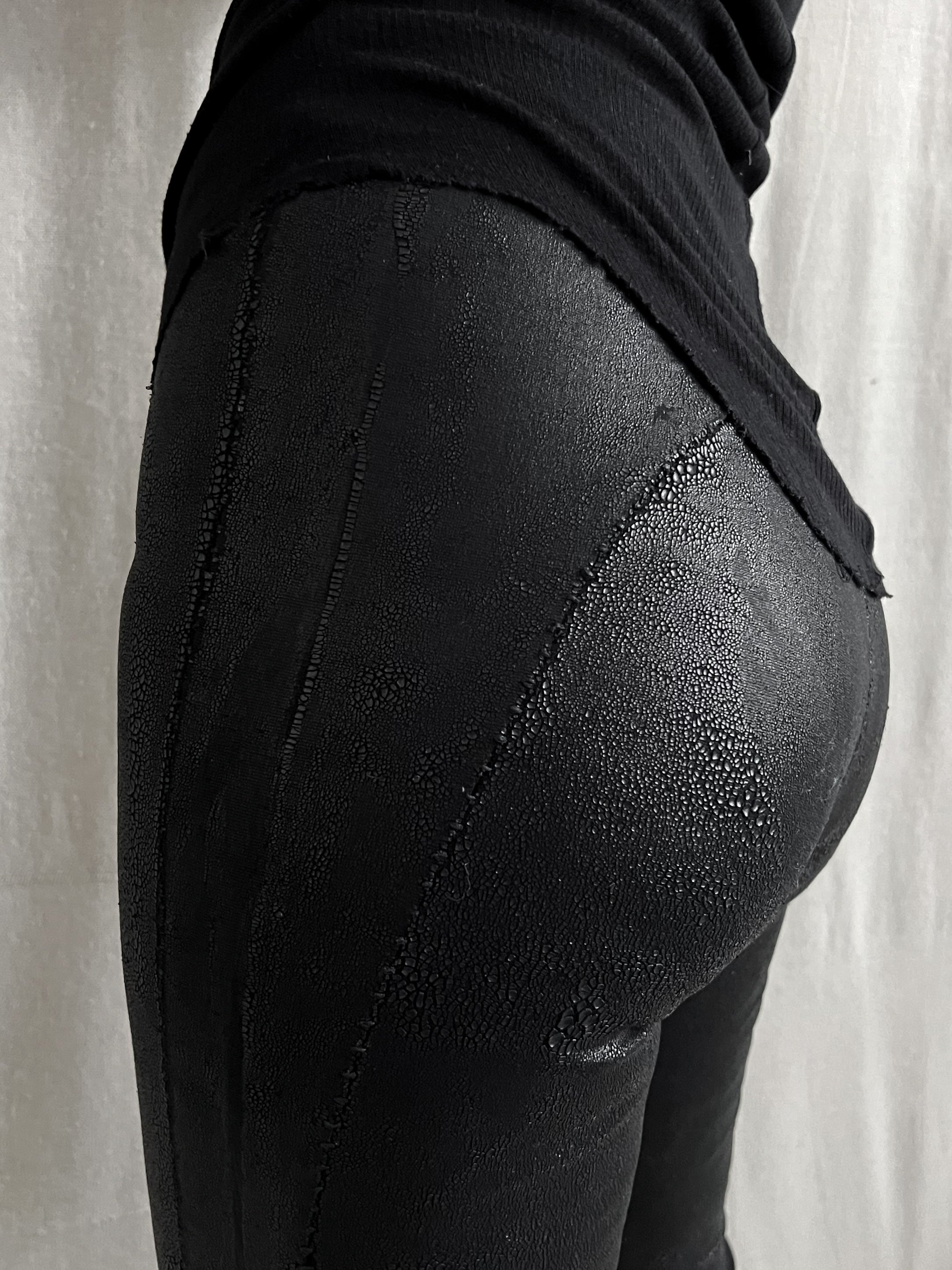Masnada Blistered Scar Stitch Skinny Stretch Trousers