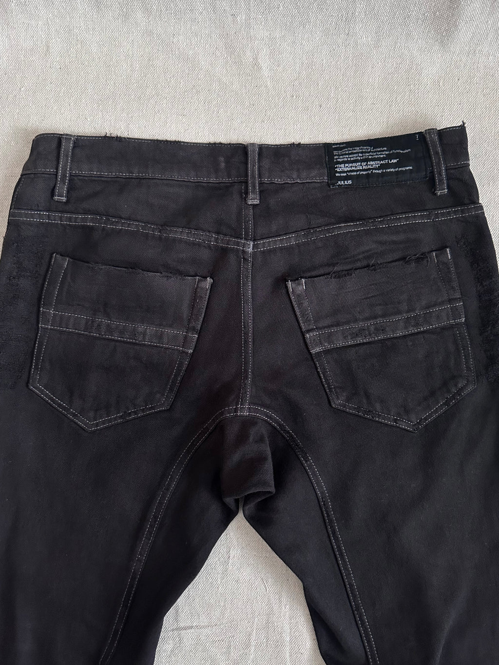 Julius 7 'Canon_1 The Possessed' SS09 Object Dyed Distressed Denim
