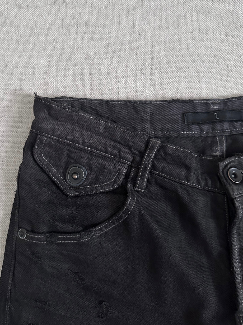 Julius 7 'Canon_1 The Possessed' SS09 Object Dyed Distressed Denim