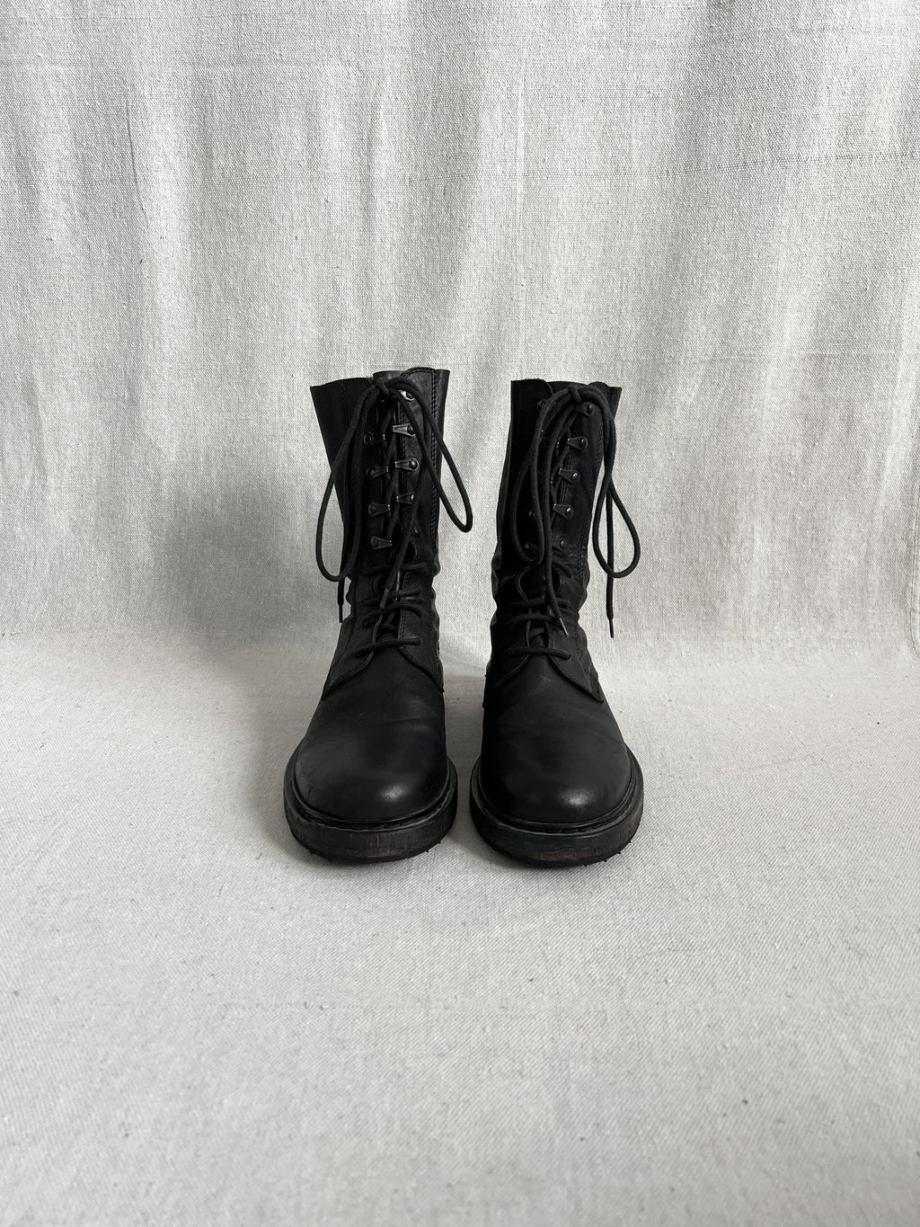 Ann Demeulemeester Lace-Up Leather Combat Boots