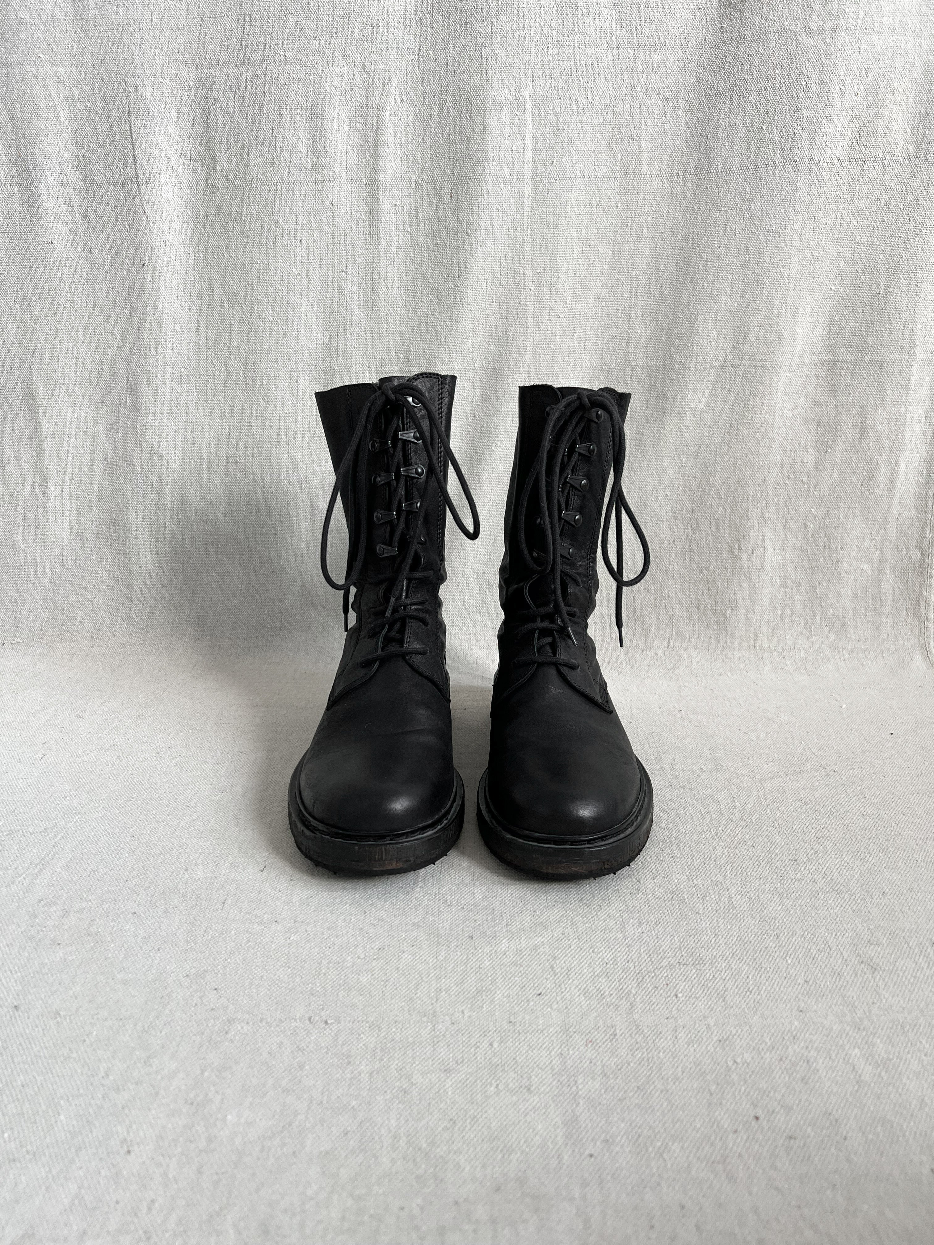 Ann Demeulemeester Lace-Up Leather Combat Boots
