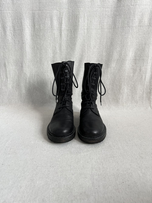 Ann Demeulemeester Lace-Up Leather Combat Boots