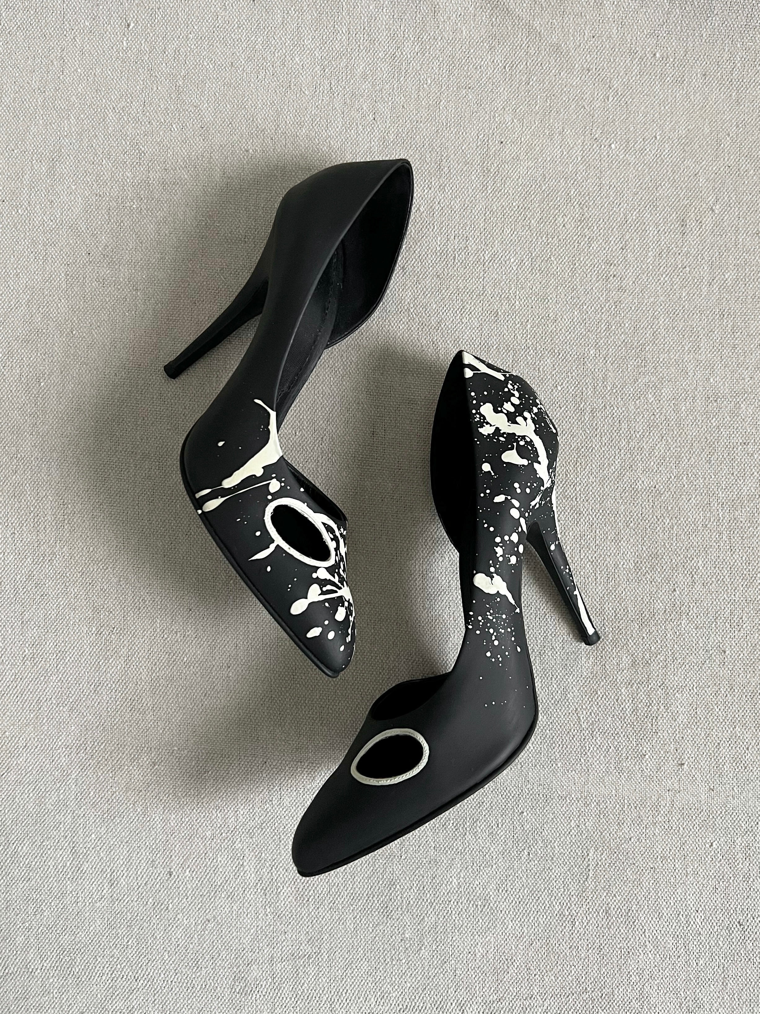 Vintage Givenchy Cut-Out Painted Stilettos