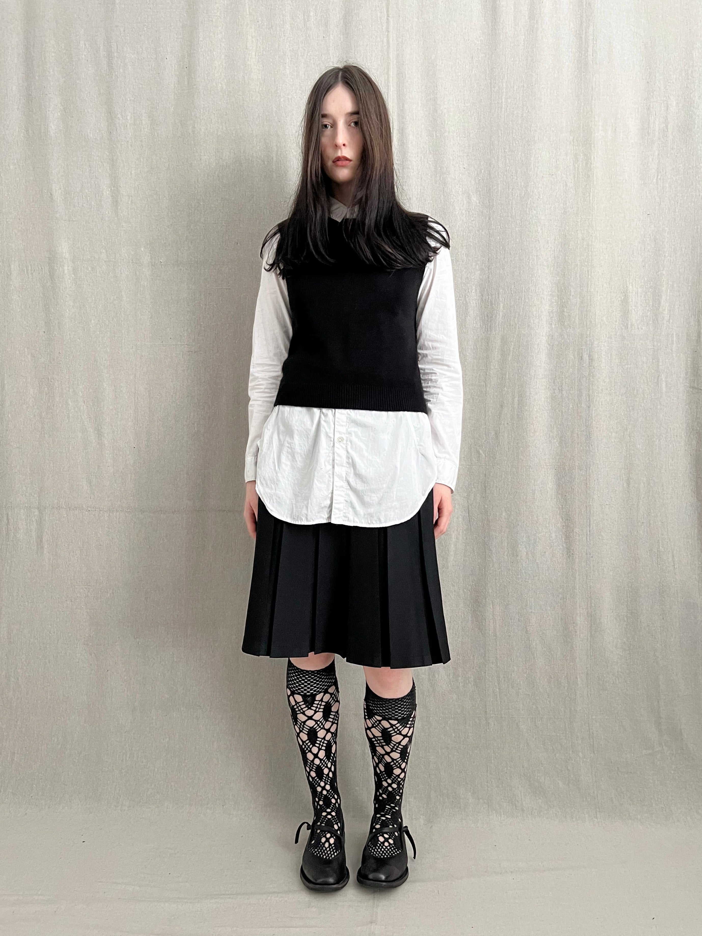 Box Pleat Knee Skirt