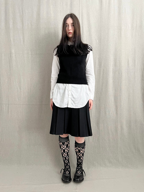 Box Pleat Knee Skirt