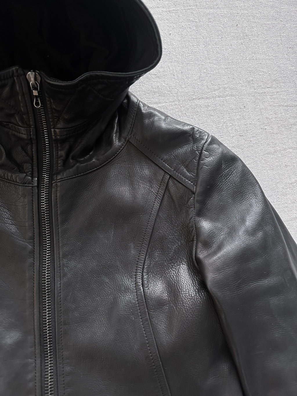 Attachment Kazuyuki Kumagai Object Dyed Calf Leather Rider Jacket