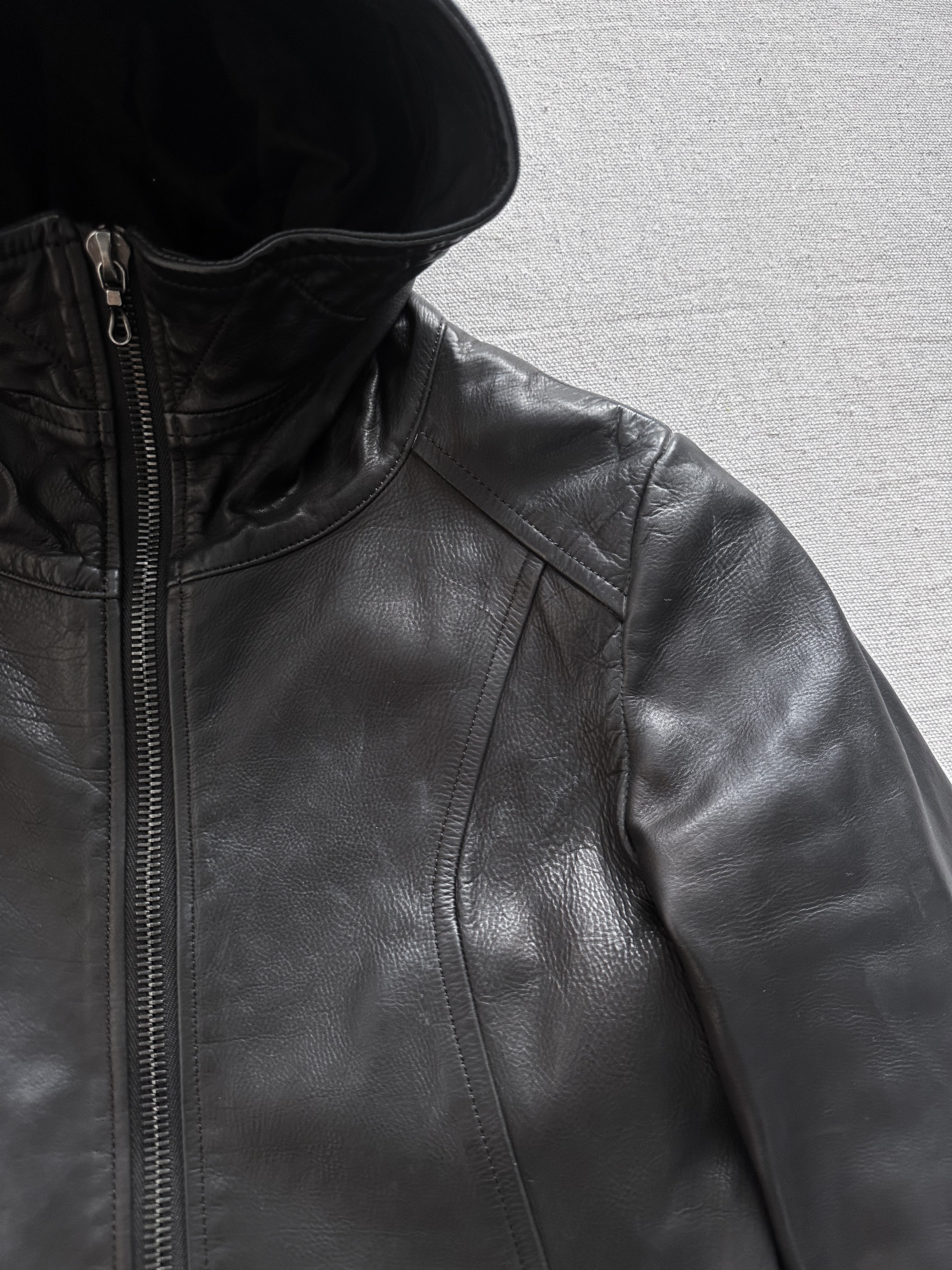 Attachment Kazuyuki Kumagai Object Dyed Calf Leather Rider Jacket