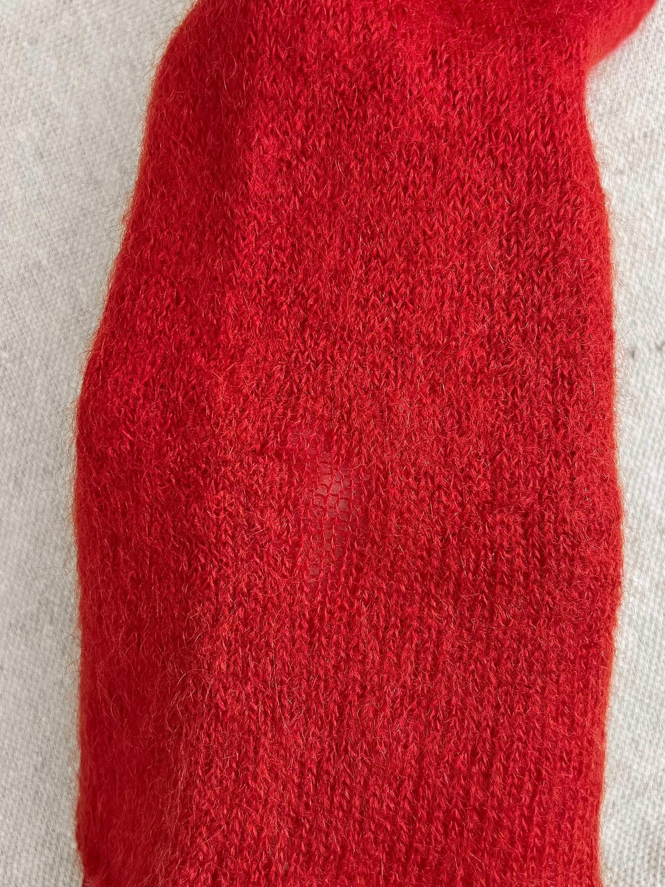 Marc Le Bihan Tulle Layered Red Knit Jumper