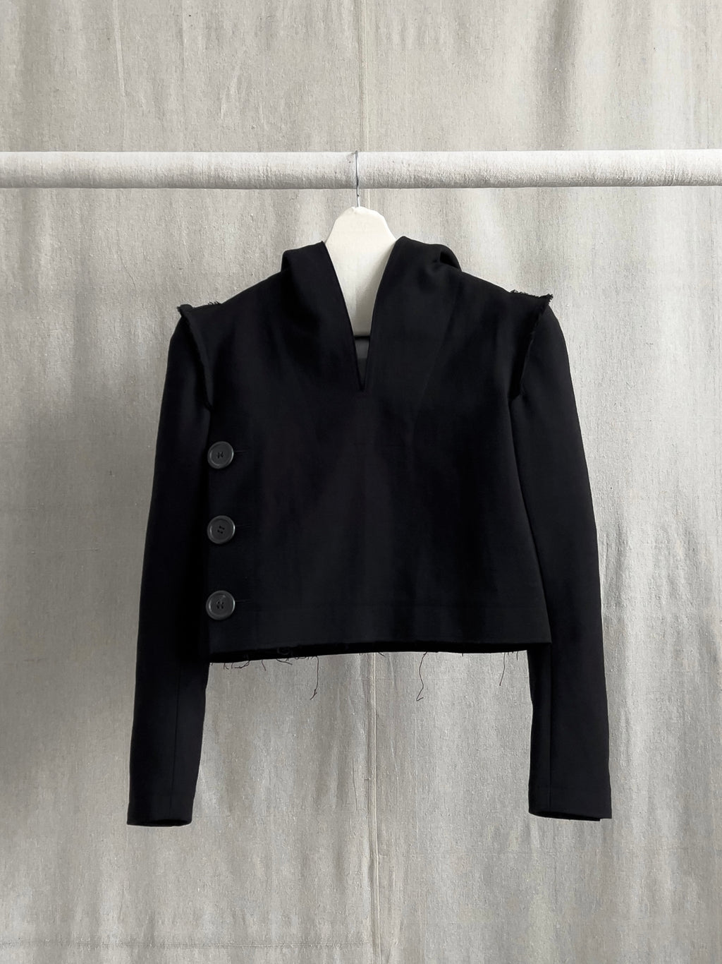 Yohji Yamamoto AW10 Runway Deadstock Hooded Cropped Pullover Jacket
