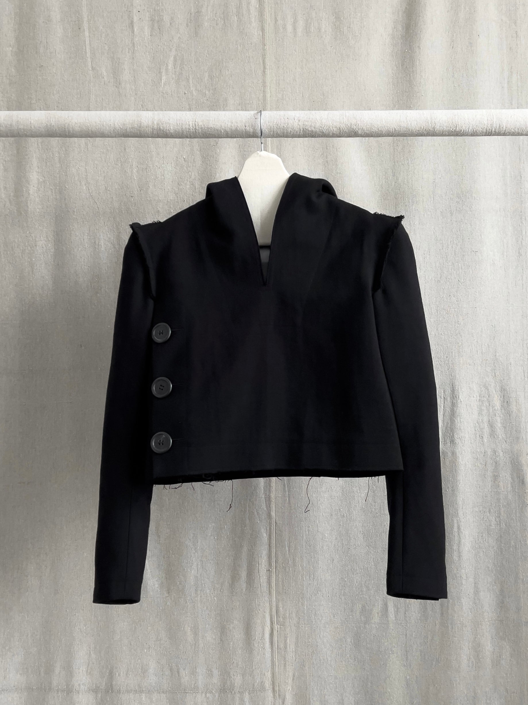 Yohji Yamamoto AW10 Runway Deadstock Hooded Cropped Pullover Jacket