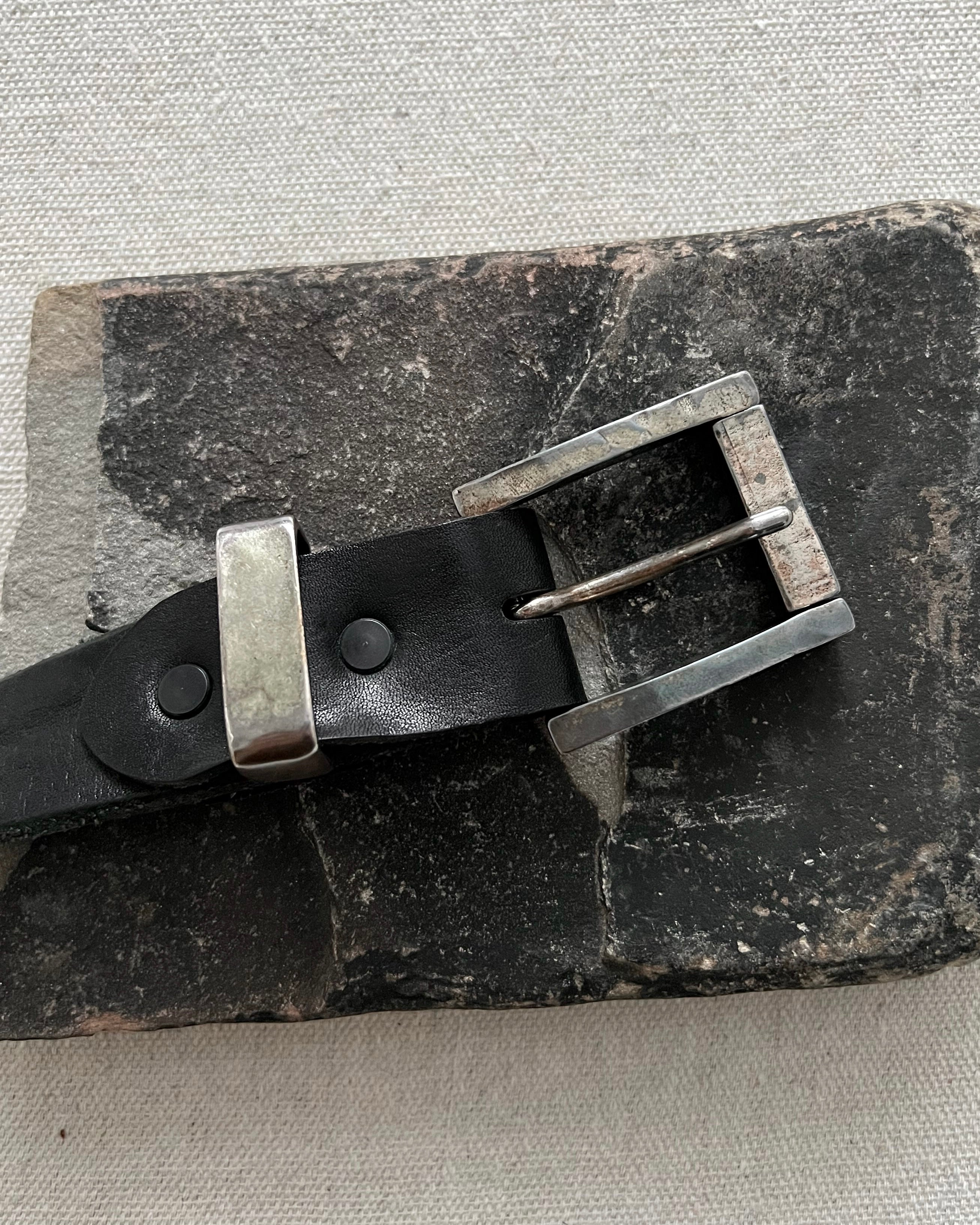 Isamu Katayama BACKLASH Heavyweight JP Shoulder Garment-Dyed Roller Buckle Belt