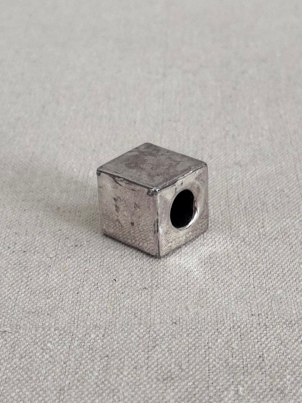Distressed Sterling Silver Block Pendant