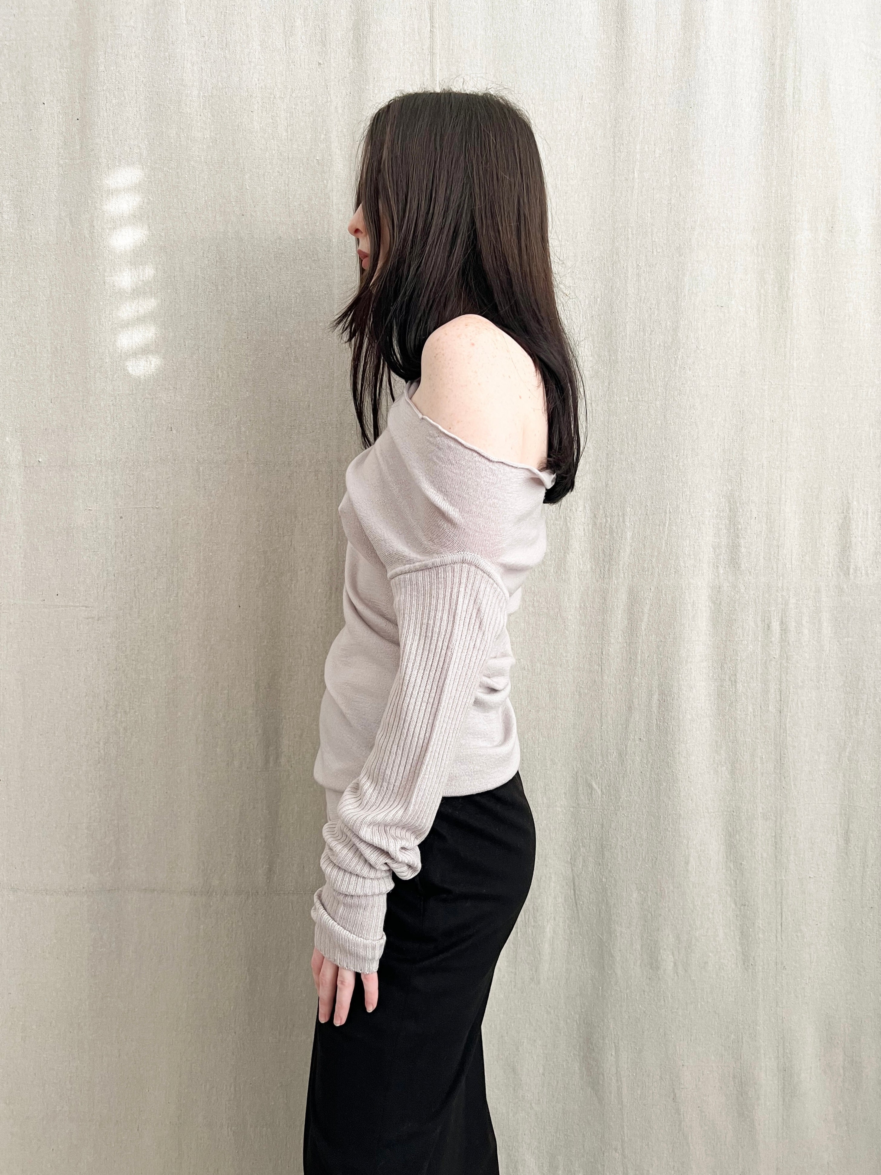 Rick Owens AW03 ‘TRUCKER’ Runway Off-Shoulder Merino Knit