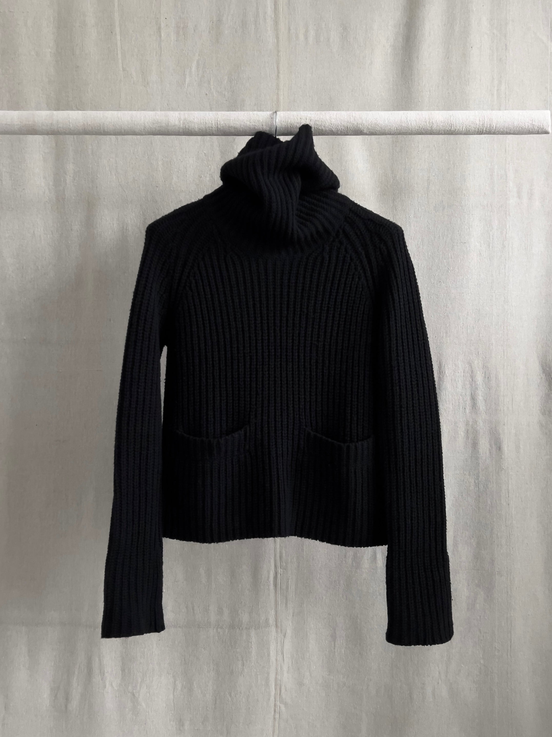 Yohji Yamamoto +Noir Heavy Knit Turtleneck Sweater