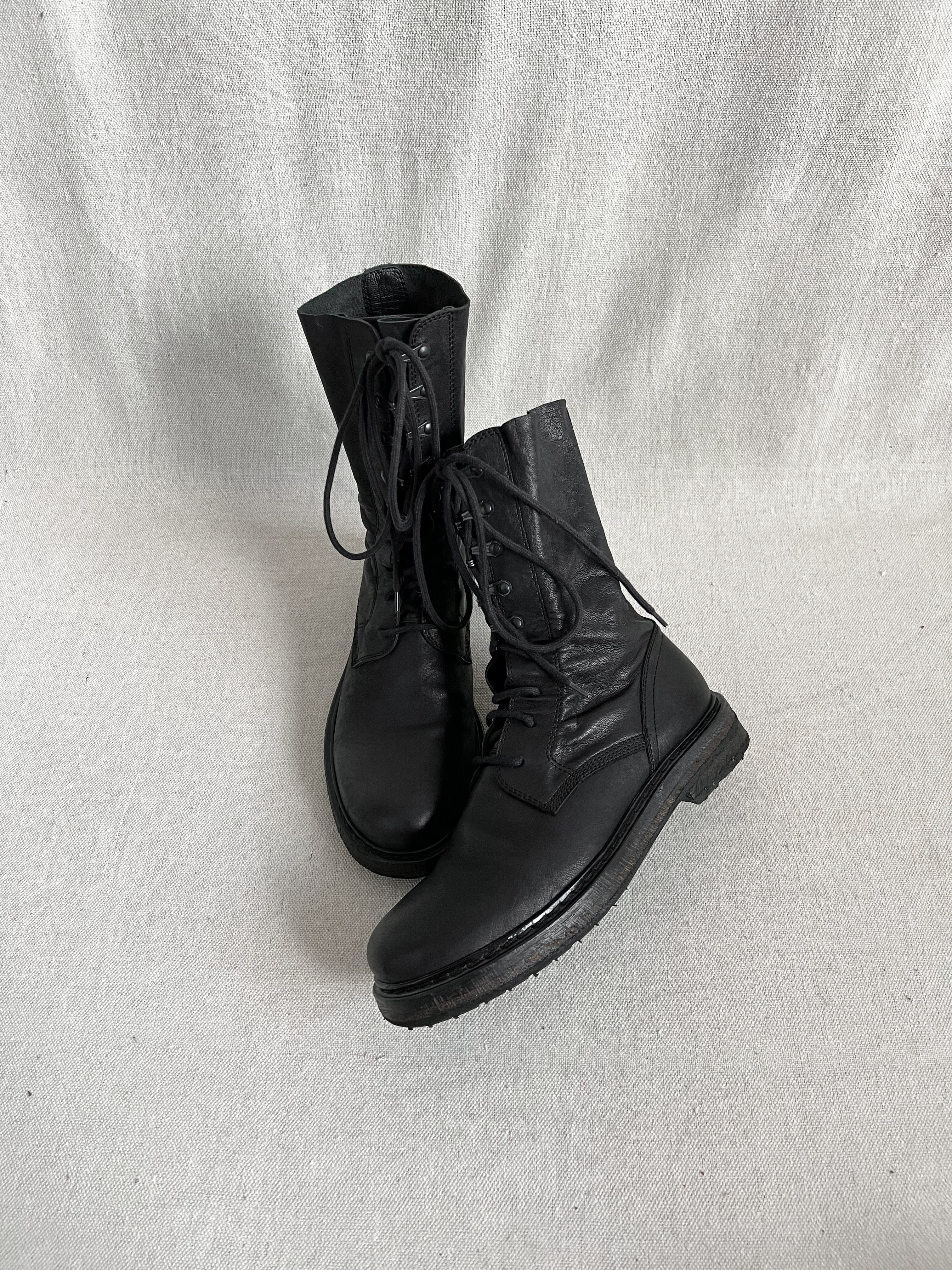 Ann Demeulemeester Lace-Up Leather Combat Boots