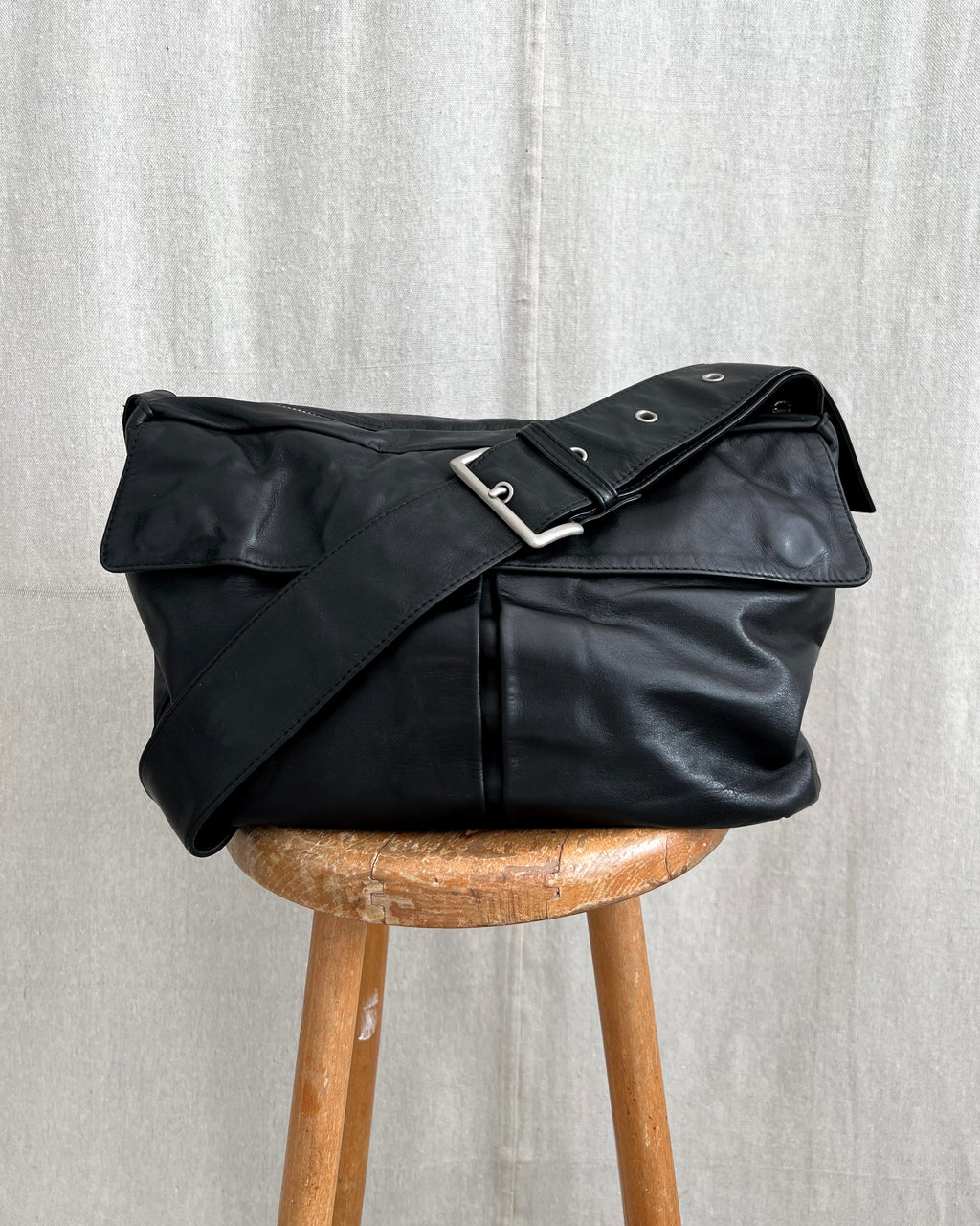Yohji Yamamoto Y’s 1990s Cowhide Leather Messenger Bag