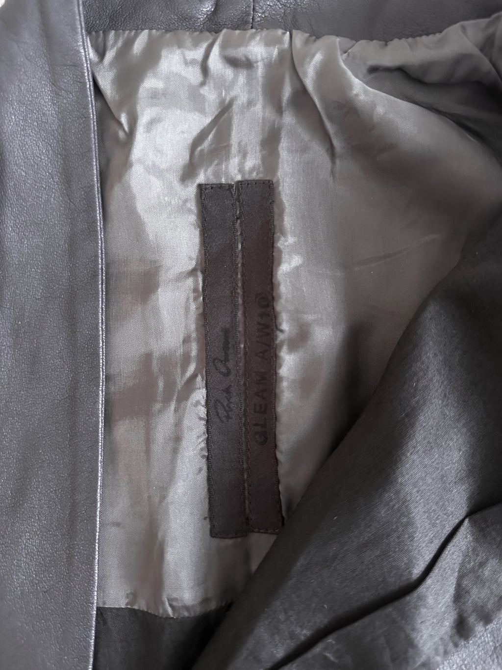 Rick Owens AW10 'GLEAM' Asymmetric Moto Zip Runway Leather