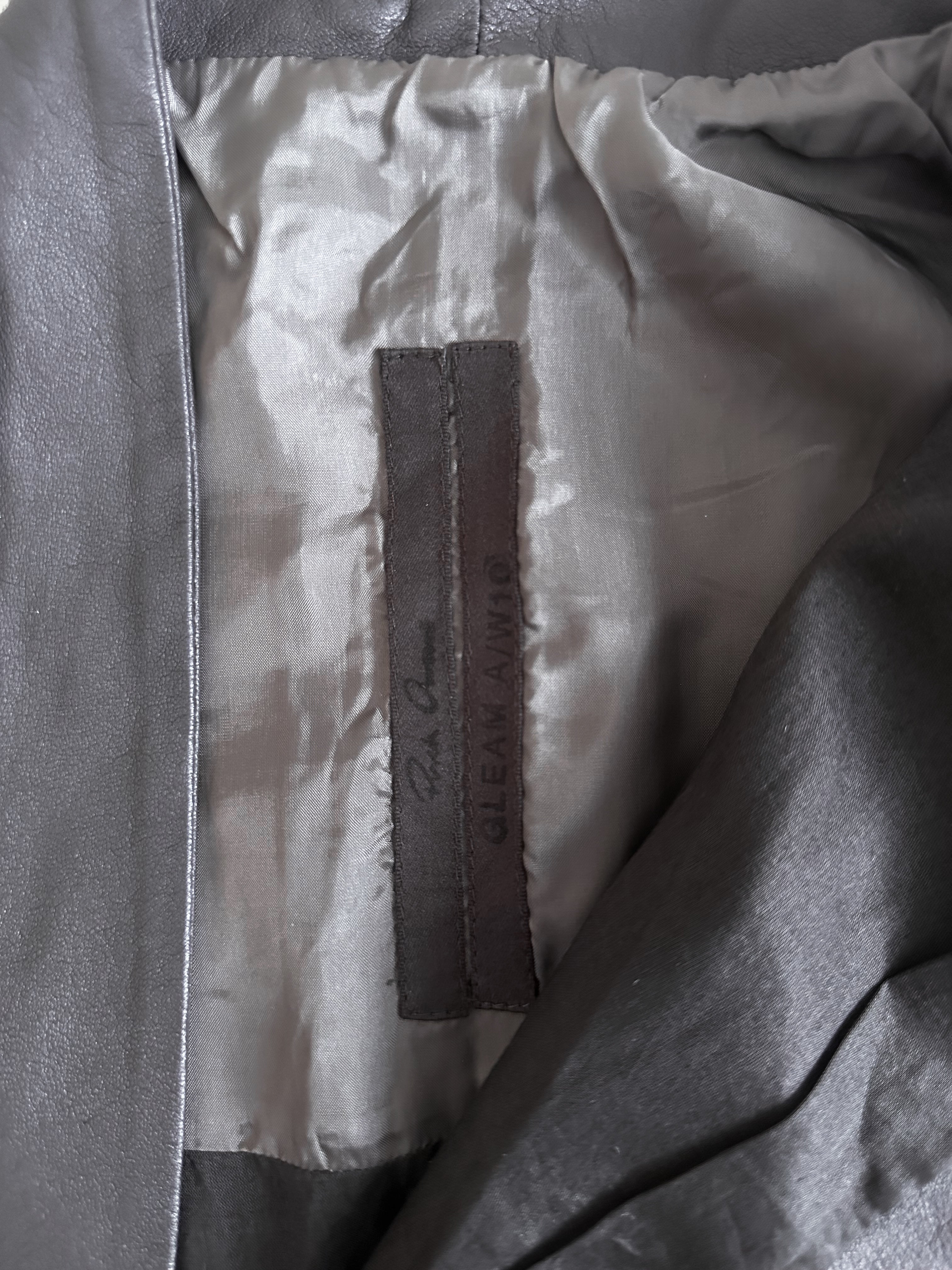 Rick Owens AW10 'GLEAM' Asymmetric Moto Zip Runway Leather