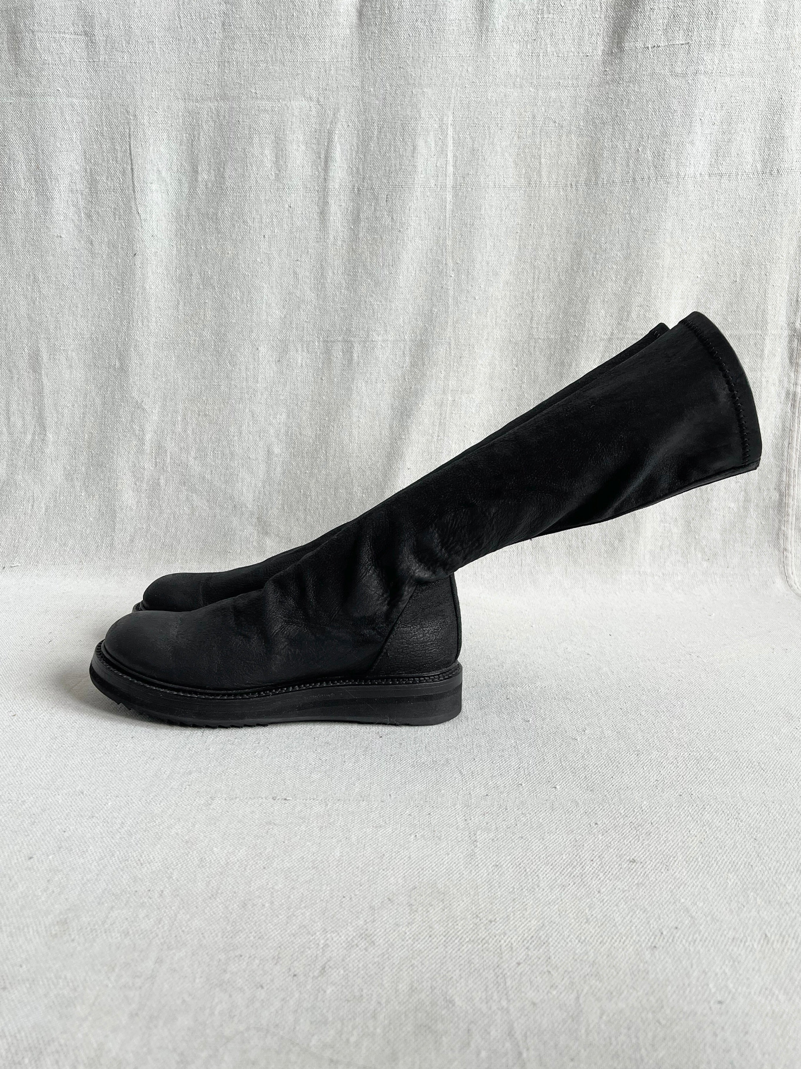 Rick Owens Blistered Leather Creeper Sock Boots
