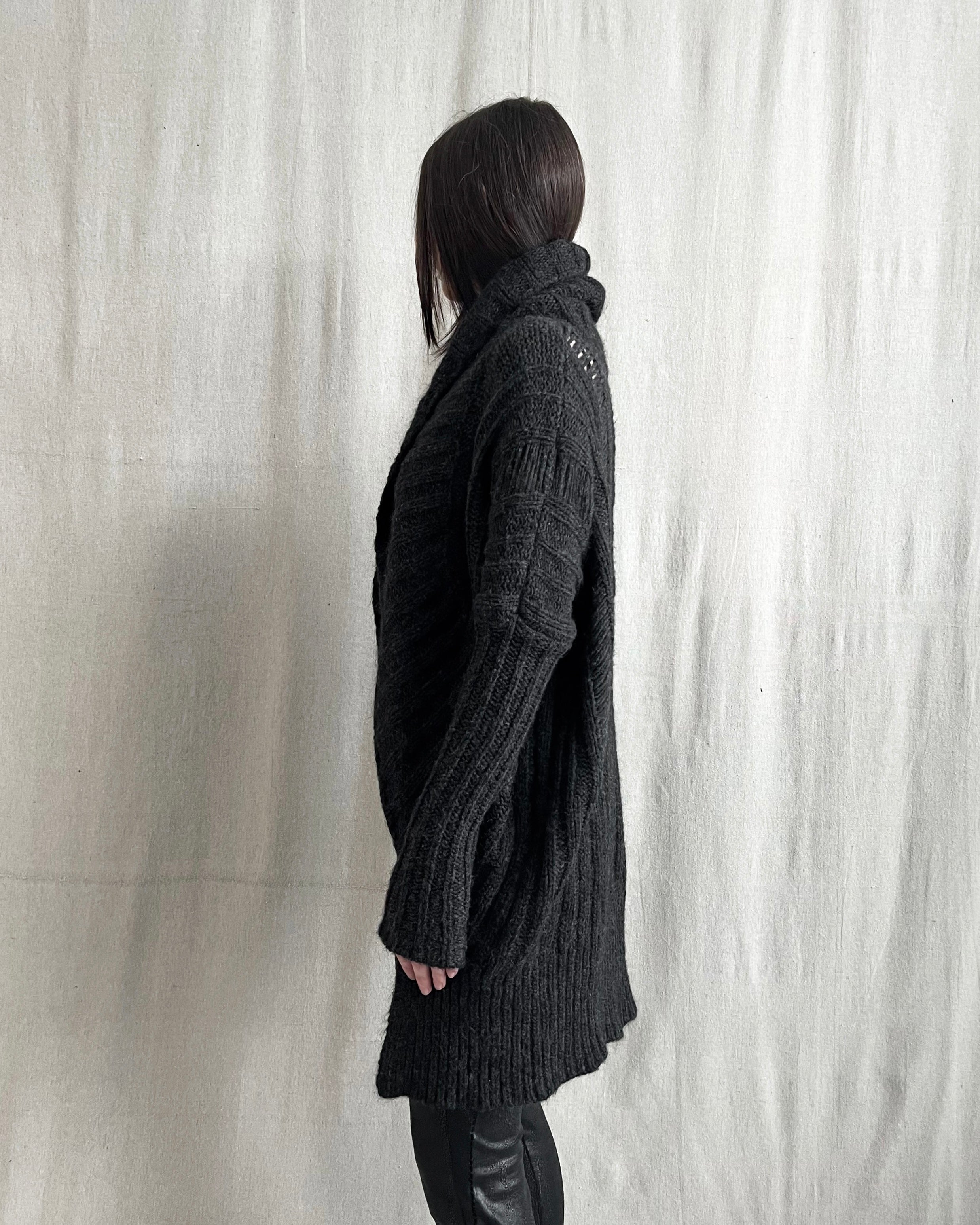 Isabel Benenato AW11-12 Distressed Royal Baby Alpaca Knit Cardigan
