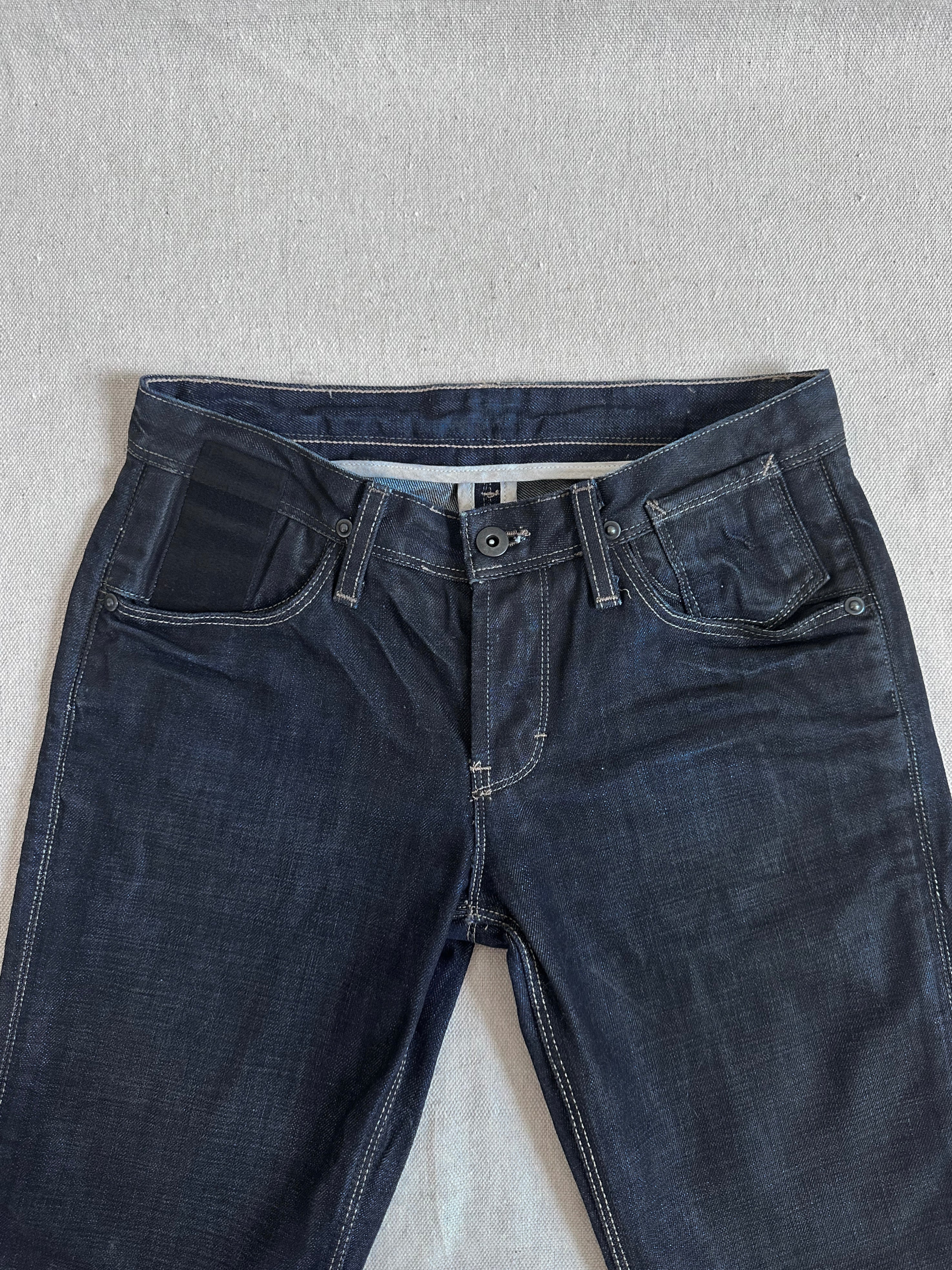 Rick Owens SLAB Greased Bootcut Indigo Denim