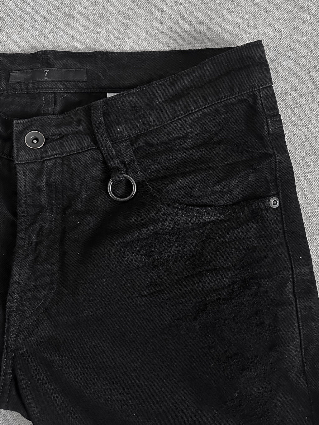 Julius FW10 goth_ik; Black Distressed Denim