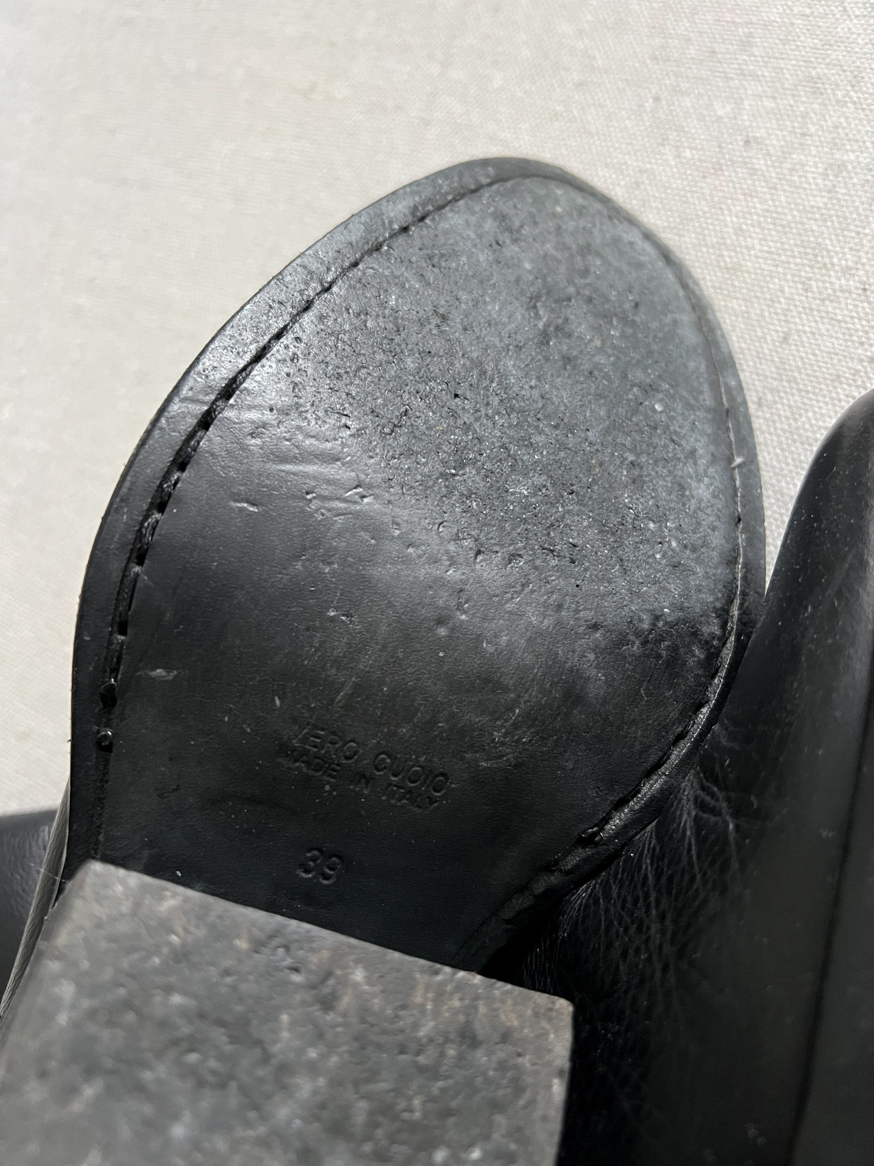 Ann Demeulemeester Baby Calf Cuban Heel Leather Ankle Boots