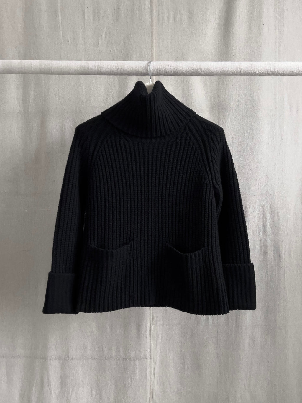 Yohji Yamamoto +Noir Heavy Knit Turtleneck Sweater