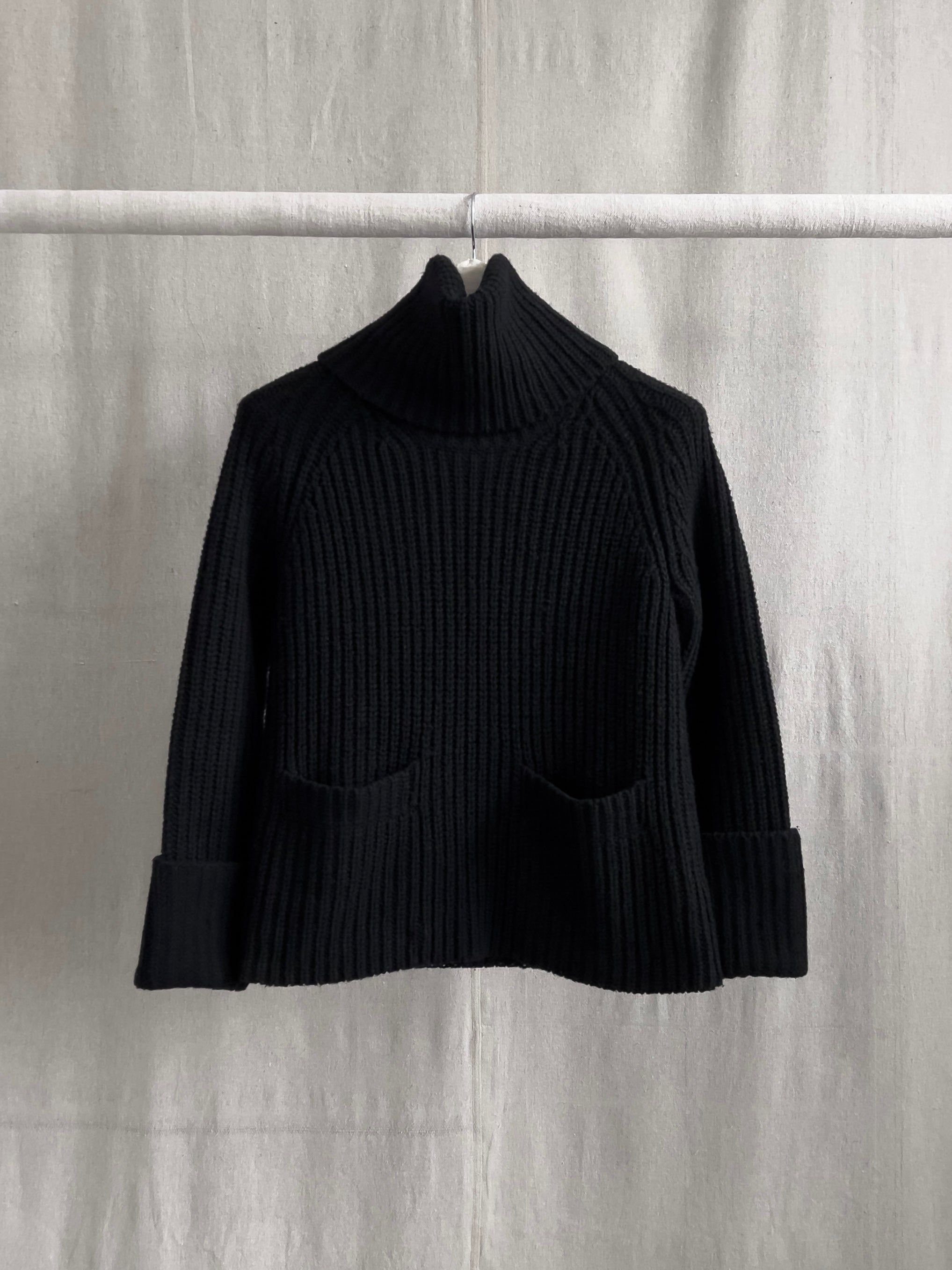 Yohji Yamamoto +Noir Heavy Knit Turtleneck Sweater
