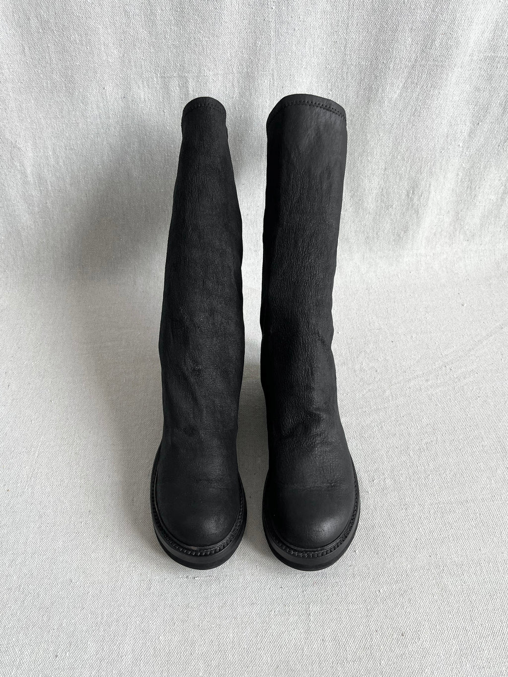 Rick Owens Blistered Leather Creeper Sock Boots