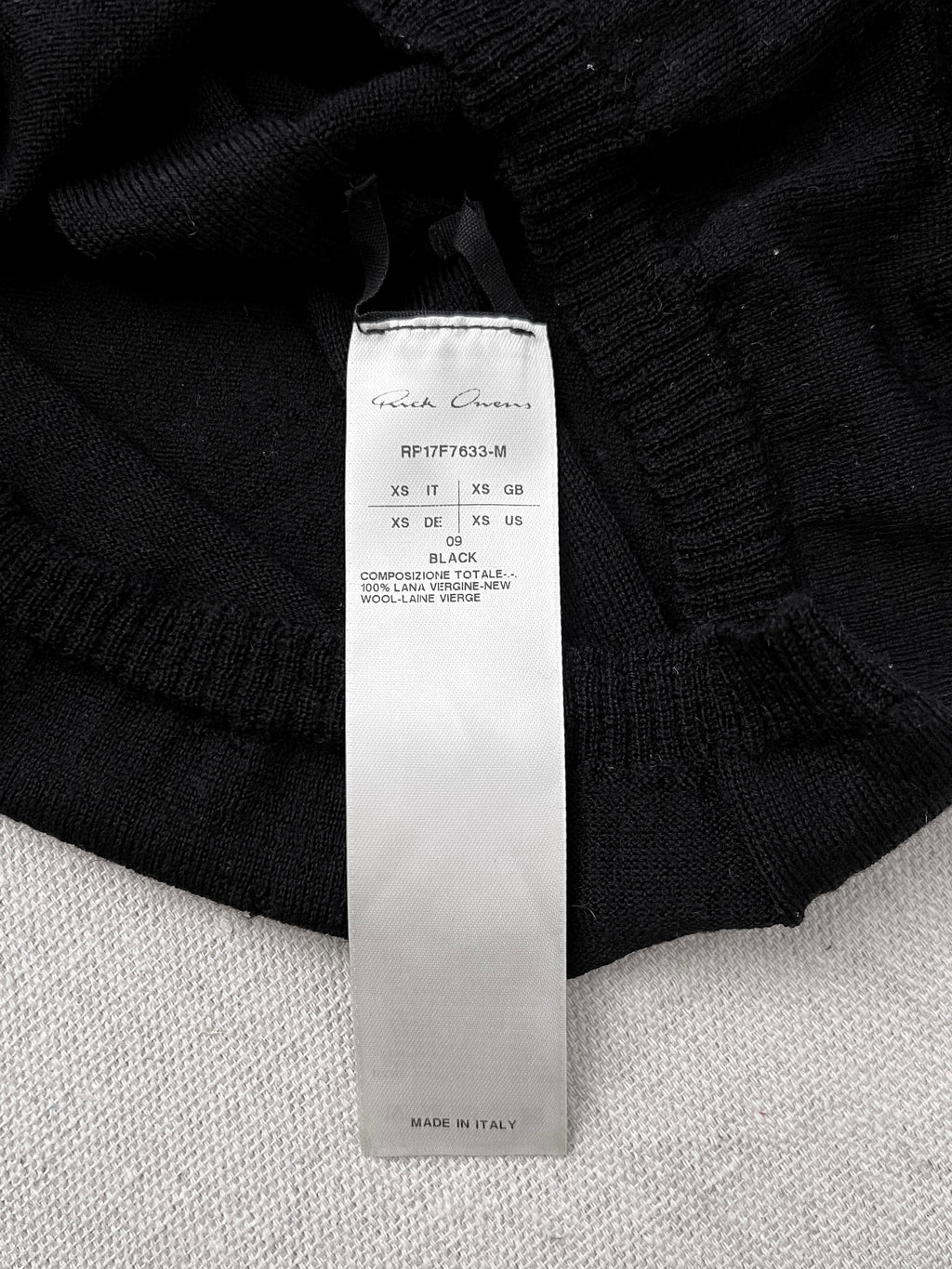Rick Owens FW17 ‘GLITTER’ Lightweight Wool Knit