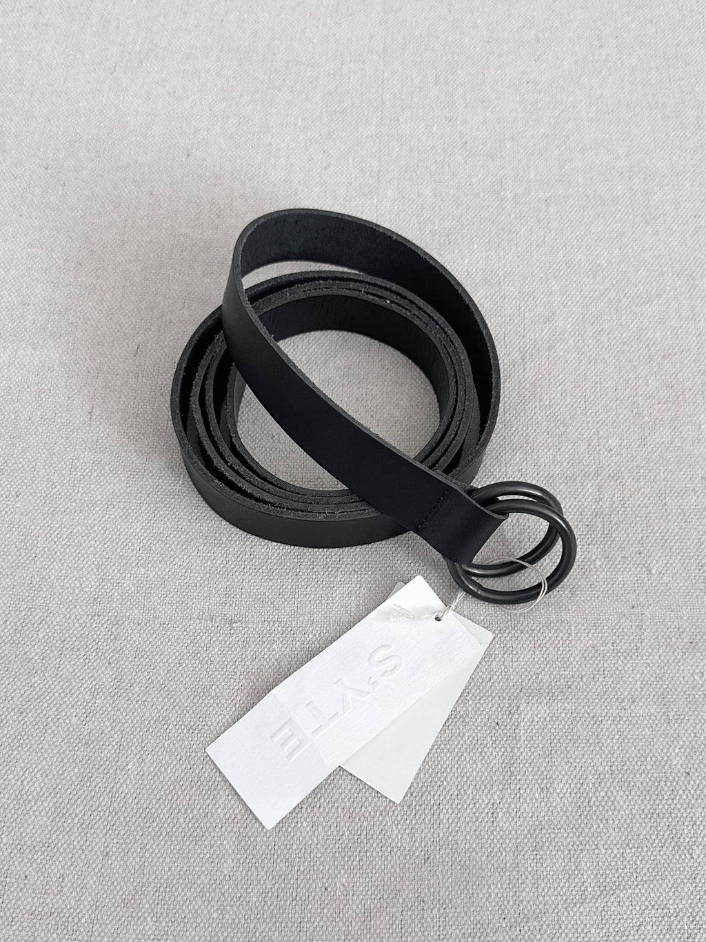 Yohji Yamamoto S’YTE Long Wrap Black Leather Ring Belt