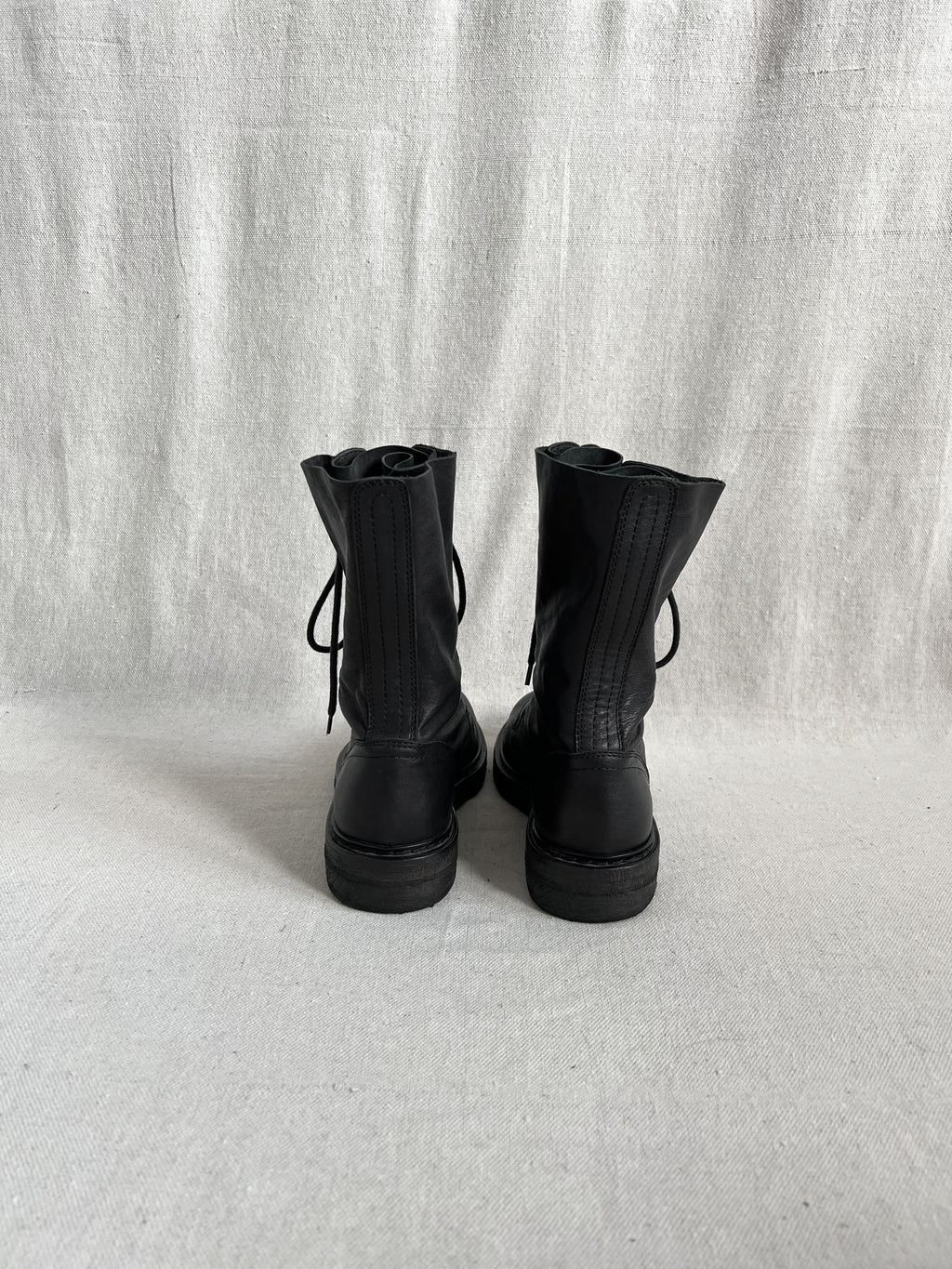 Ann Demeulemeester Lace-Up Leather Combat Boots