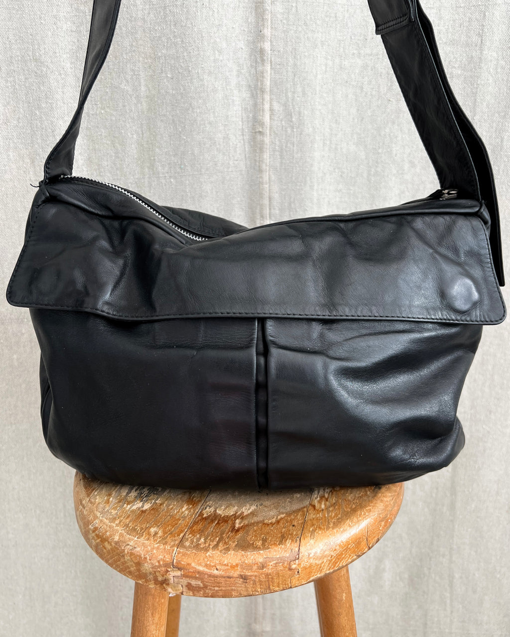Yohji Yamamoto Y’s 1990s Cowhide Leather Messenger Bag