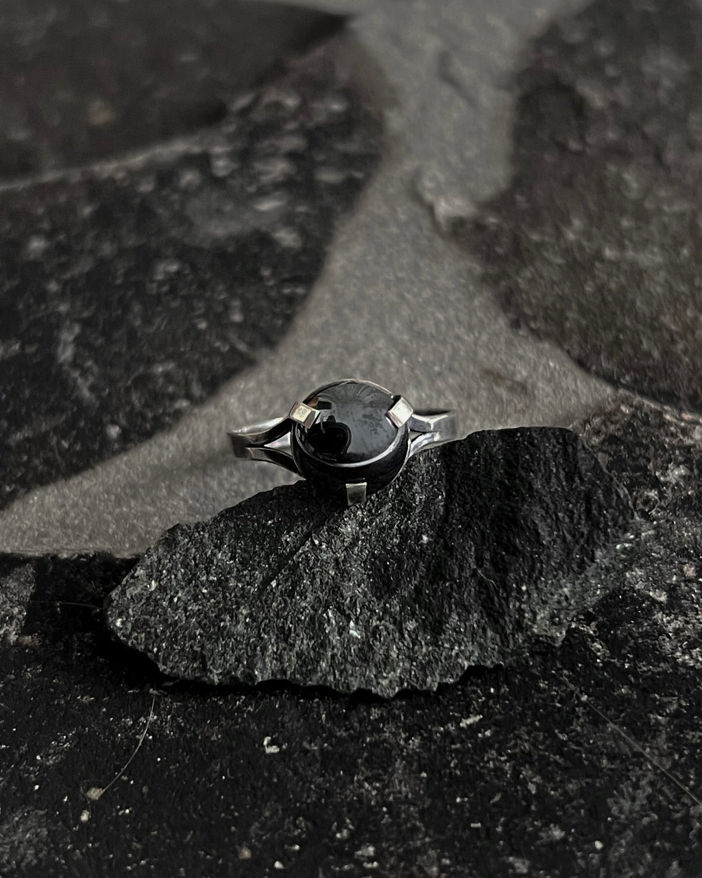 Vintage Gothic Hematite Ring