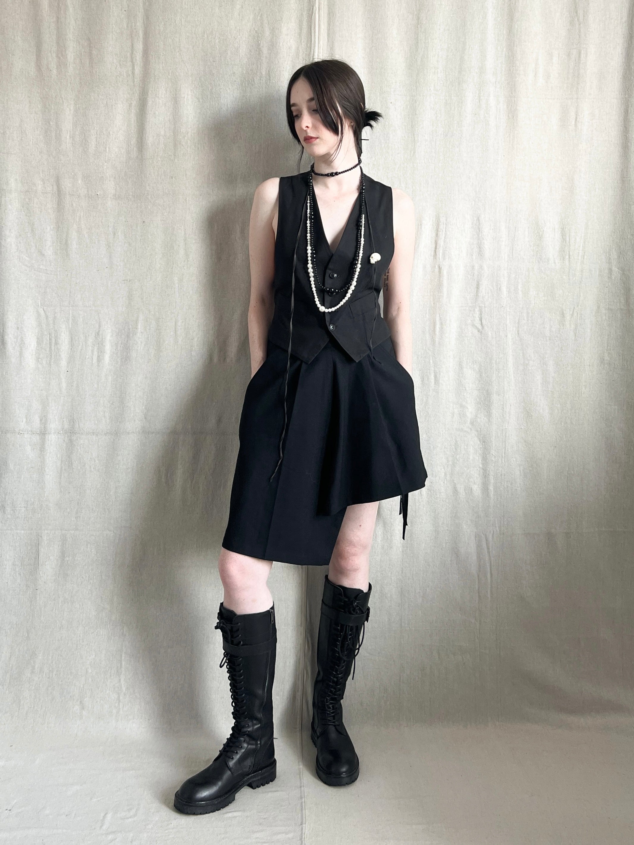 Yohji Yamamoto Femme AW12 Asymmetrical Pleated Skort