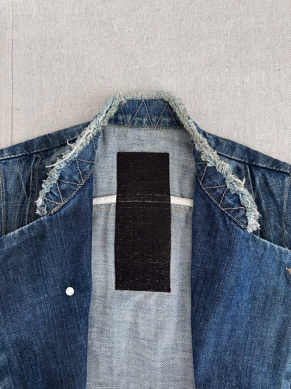 Rick Owens SLAB 2000s Oil-Wash Denim Vest