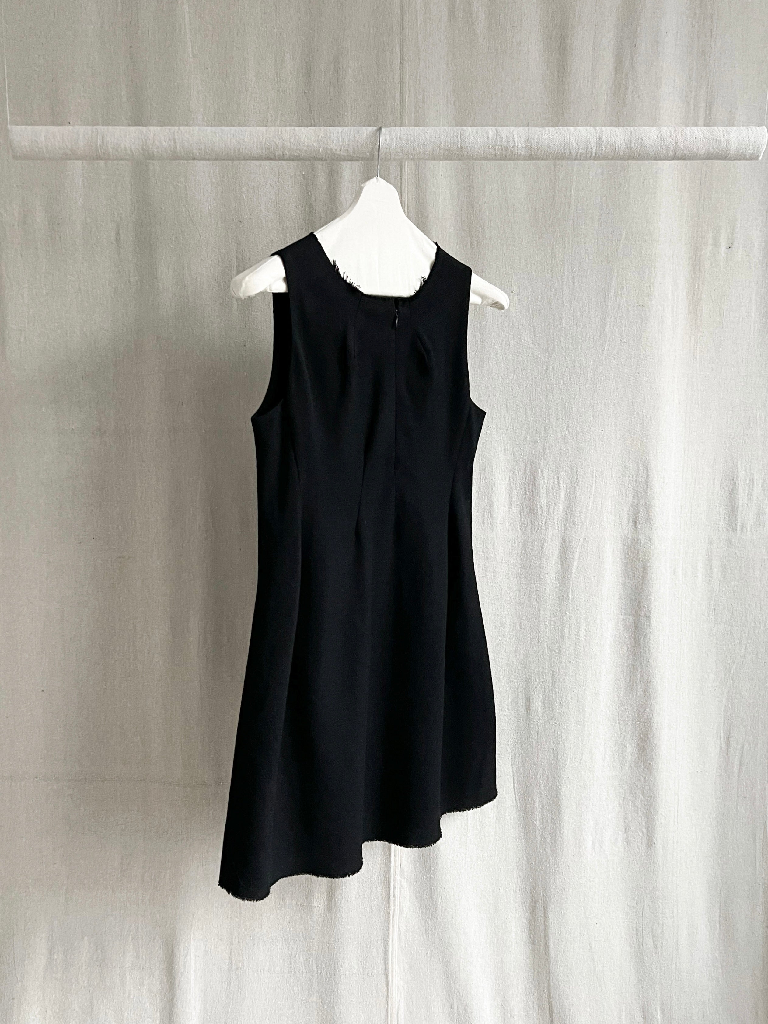 Yohji Yamamoto Zip Neck Alpaca Wool Dress
