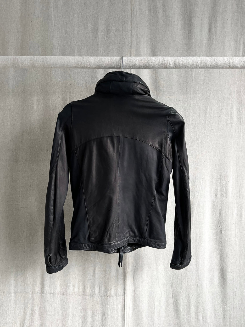 Christian Peau Mens Object Dyed Convertible Baby Lamb Leather Jacket